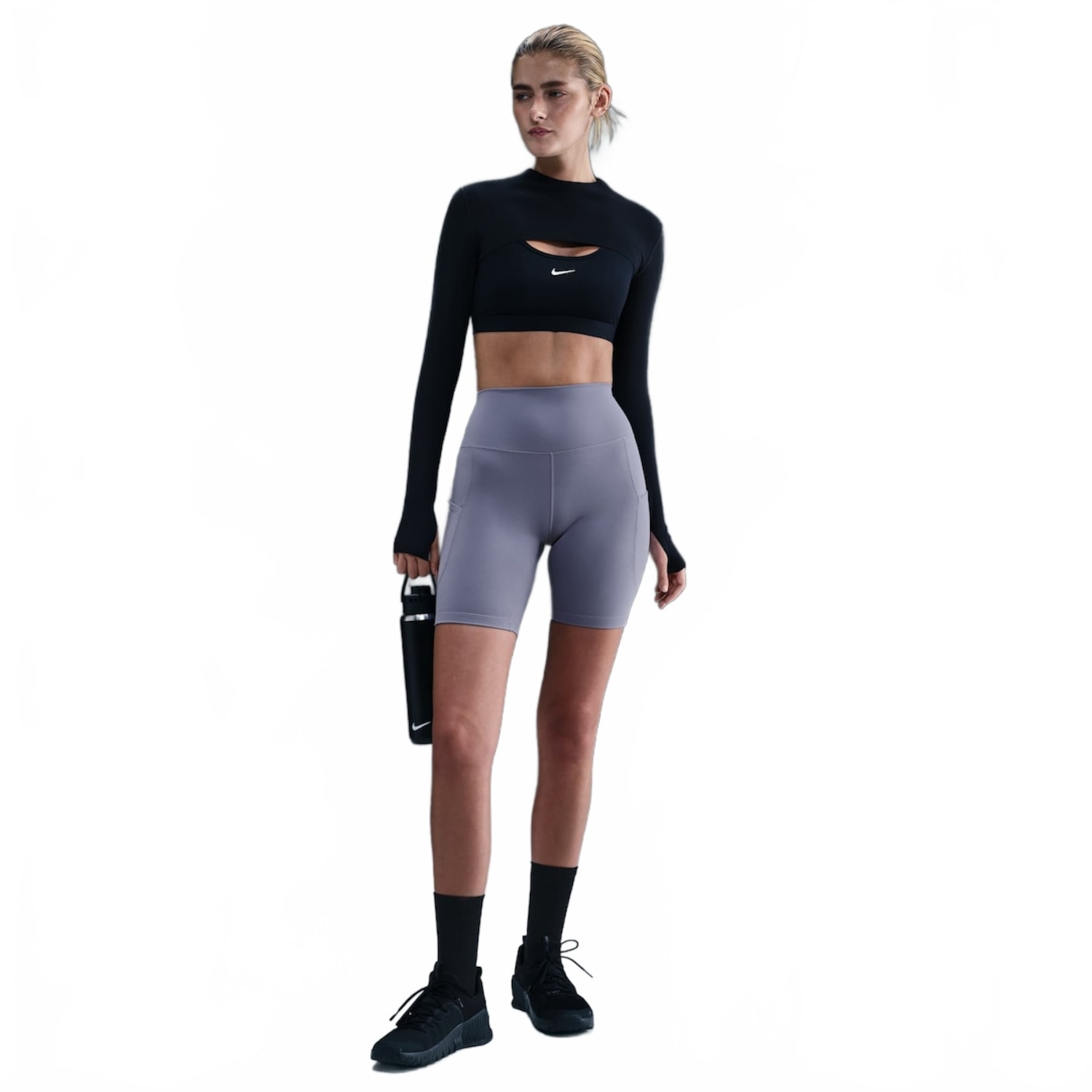 Shorts Nike Dri-FIT One HR 8IN Feminino - Foto 1