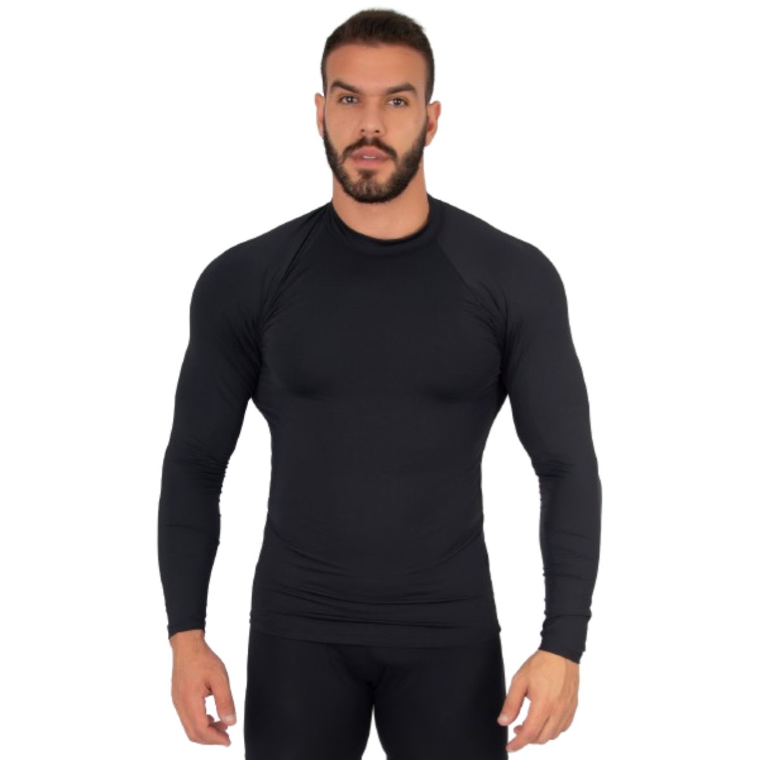 Blusa Térmica Proteção UV Poliamida Vekyo Frio Manga Longa Segunda Pele - Moda Fitness - Masculina - Foto 1