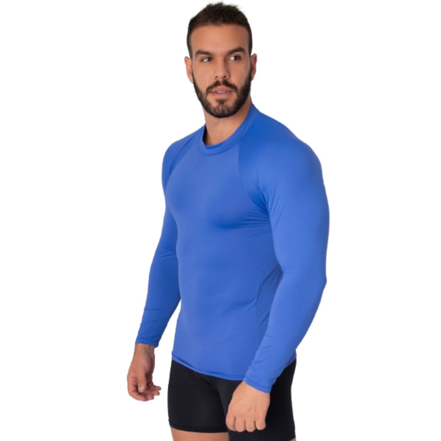 Blusa Térmica Proteção UV Poliamida Vekyo Frio Manga Longa Segunda Pele - Moda Fitness - Masculina - Foto 2