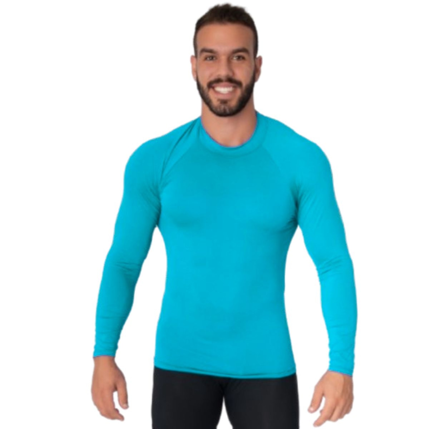 Blusa Térmica Proteção UV Poliamida Vekyo Frio Manga Longa Segunda Pele - Moda Fitness - Masculina - Foto 1