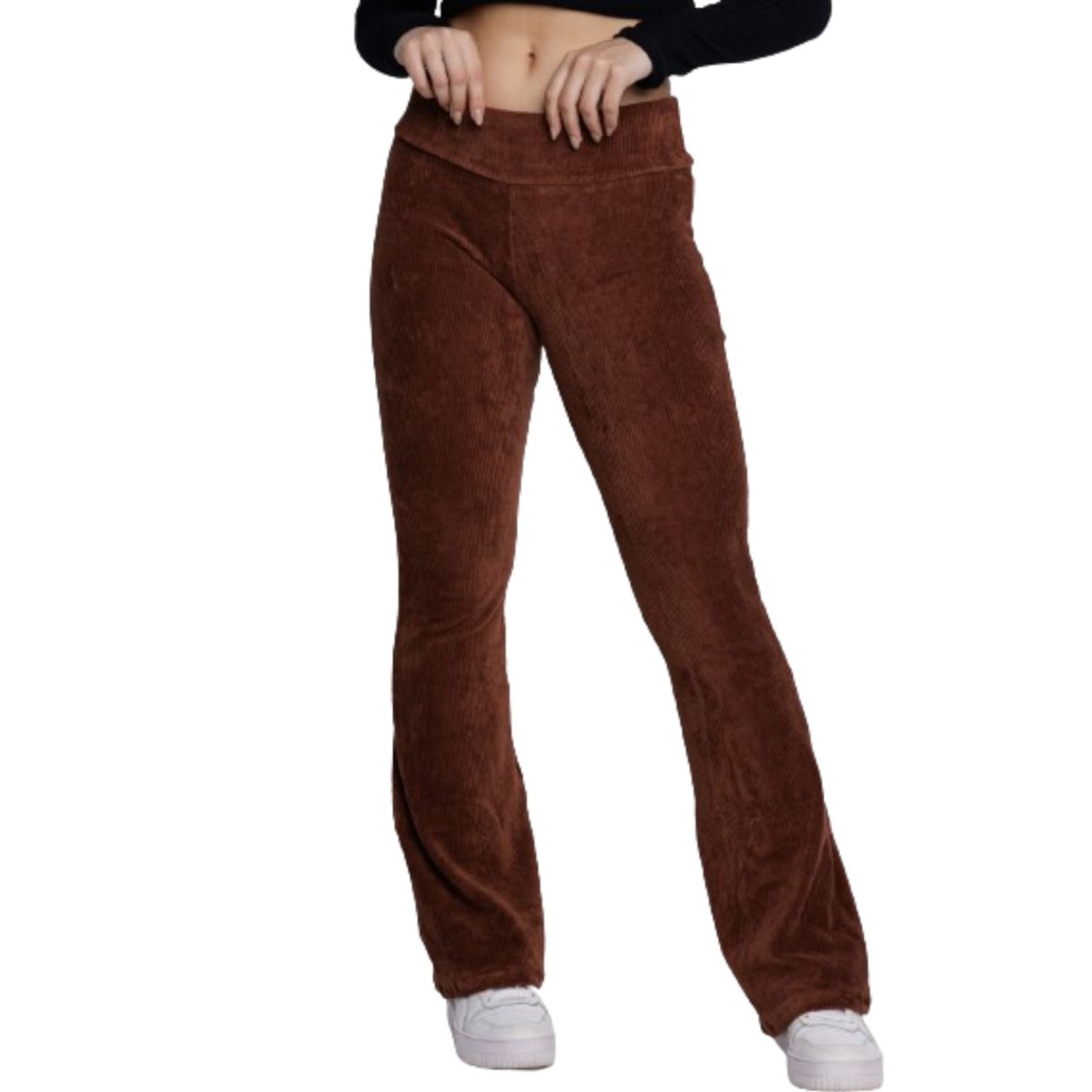 Calça Legging Flare Cotelê Vekyo Veludo Feminina - Foto 1