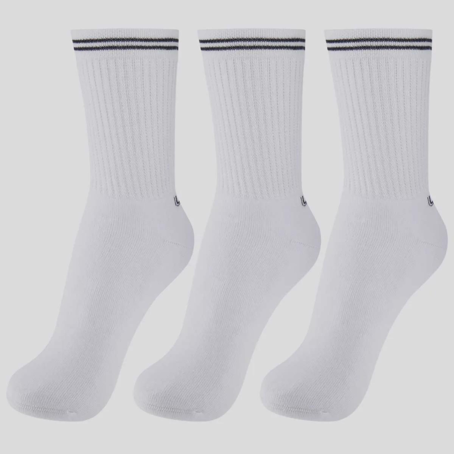 Kit Meia Lupo Sport Básica Cano Longo 3 Pares Unissex - Foto 1