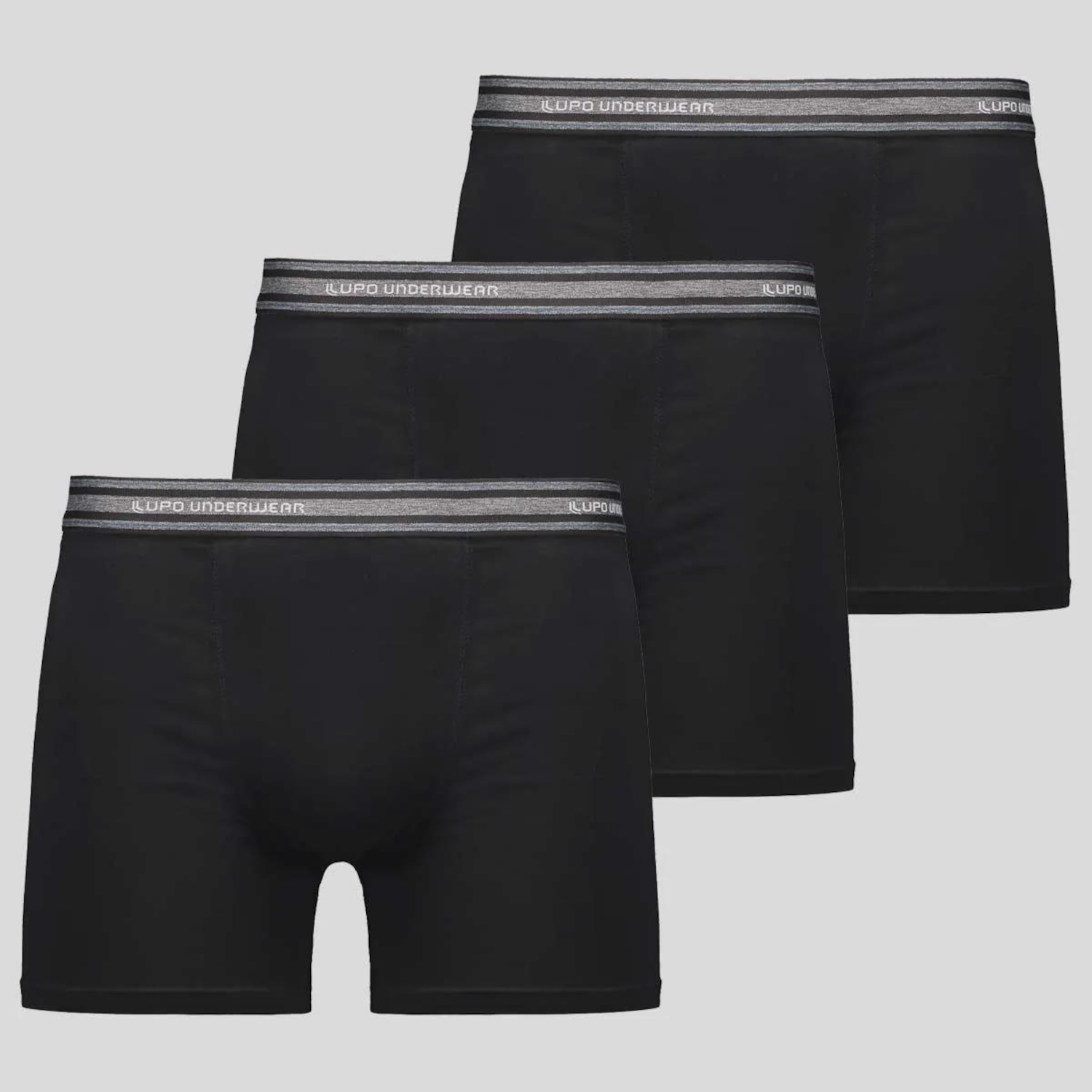 Kit 3 Cuecas Lupo Boxer Algodão com Elastano Basic Masculina - Foto 1