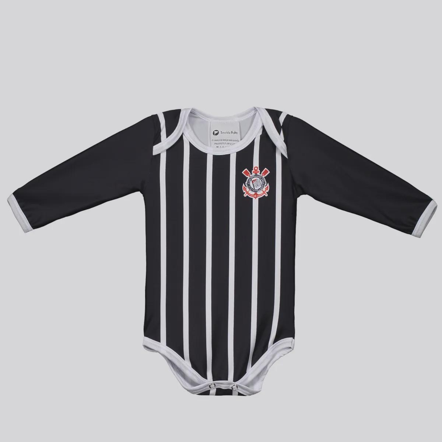 Body Corinthians Proteção UV Manga Longa Infantil - Foto 1