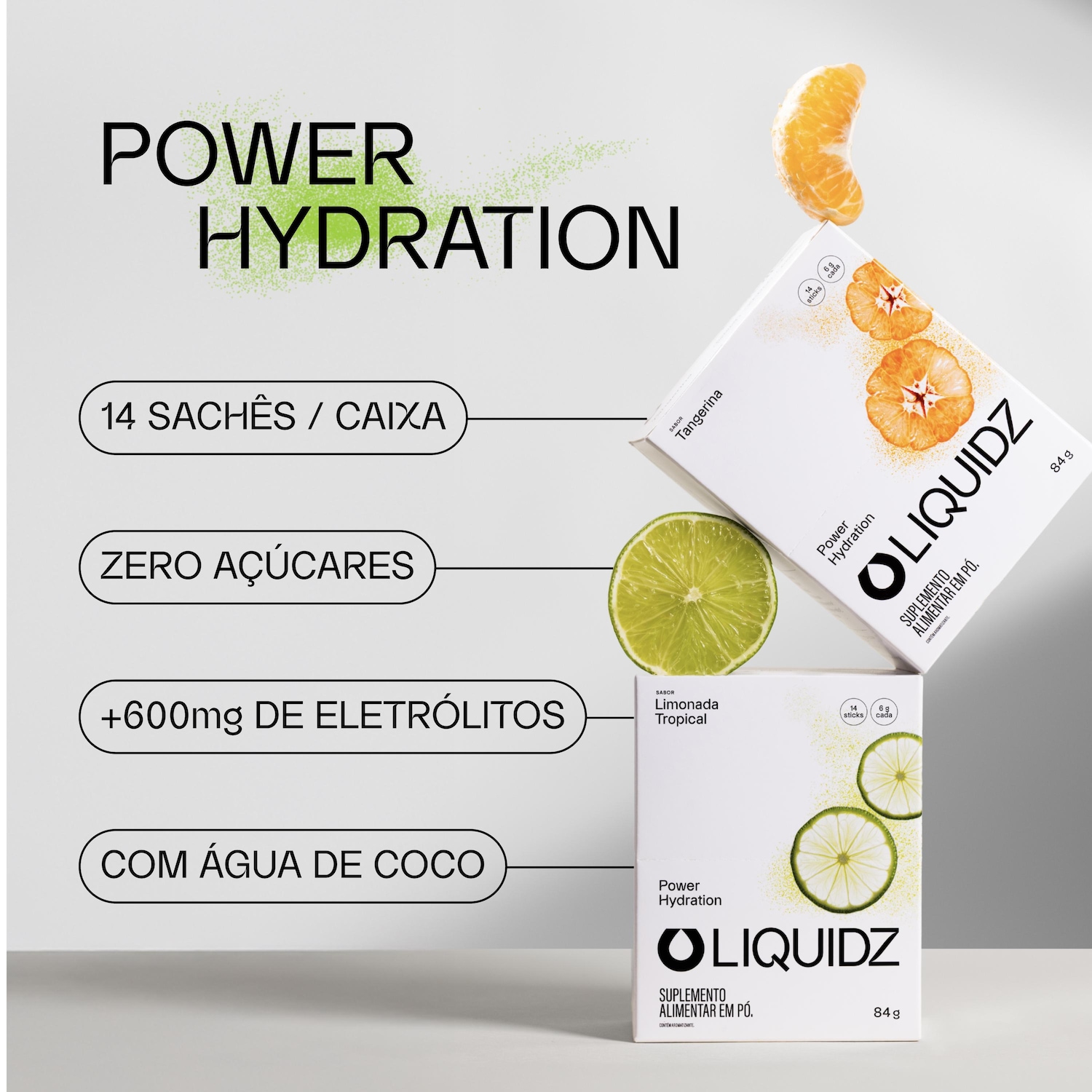 Eletrólitos LIQUIDZ® Zero Açúcares - Sabor Limonada Tropical - Kit 1 Caixa c/ 6 sachês - Foto 4