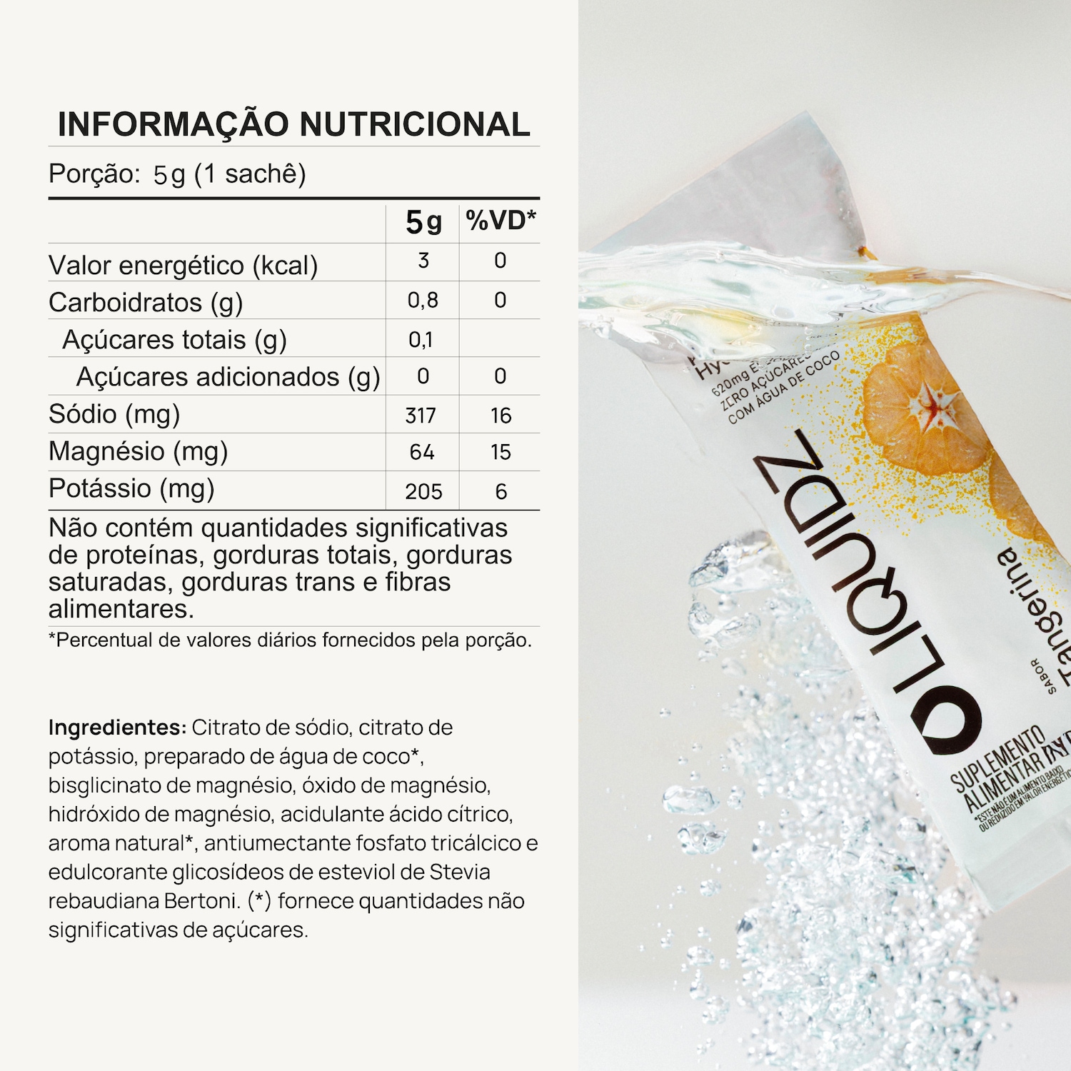 Eletrólitos LIQUIDZ® Zero Açúcares - Sabor Tangerina - Kit 1 Caixa c/ 6 sachês - Foto 2