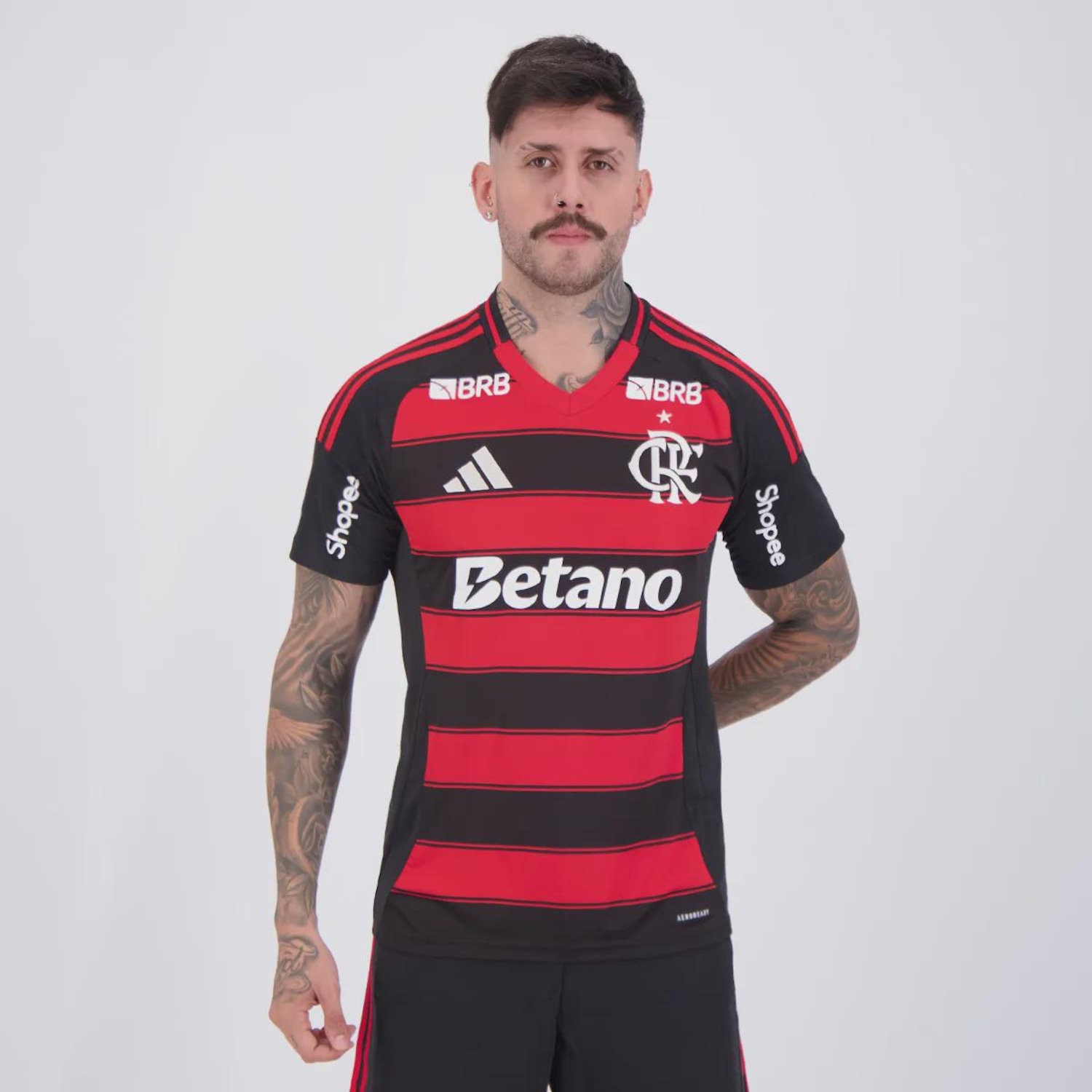Camisa adidas CR Flamengo I 2025 Com Patrocínio Masculina - Foto 1