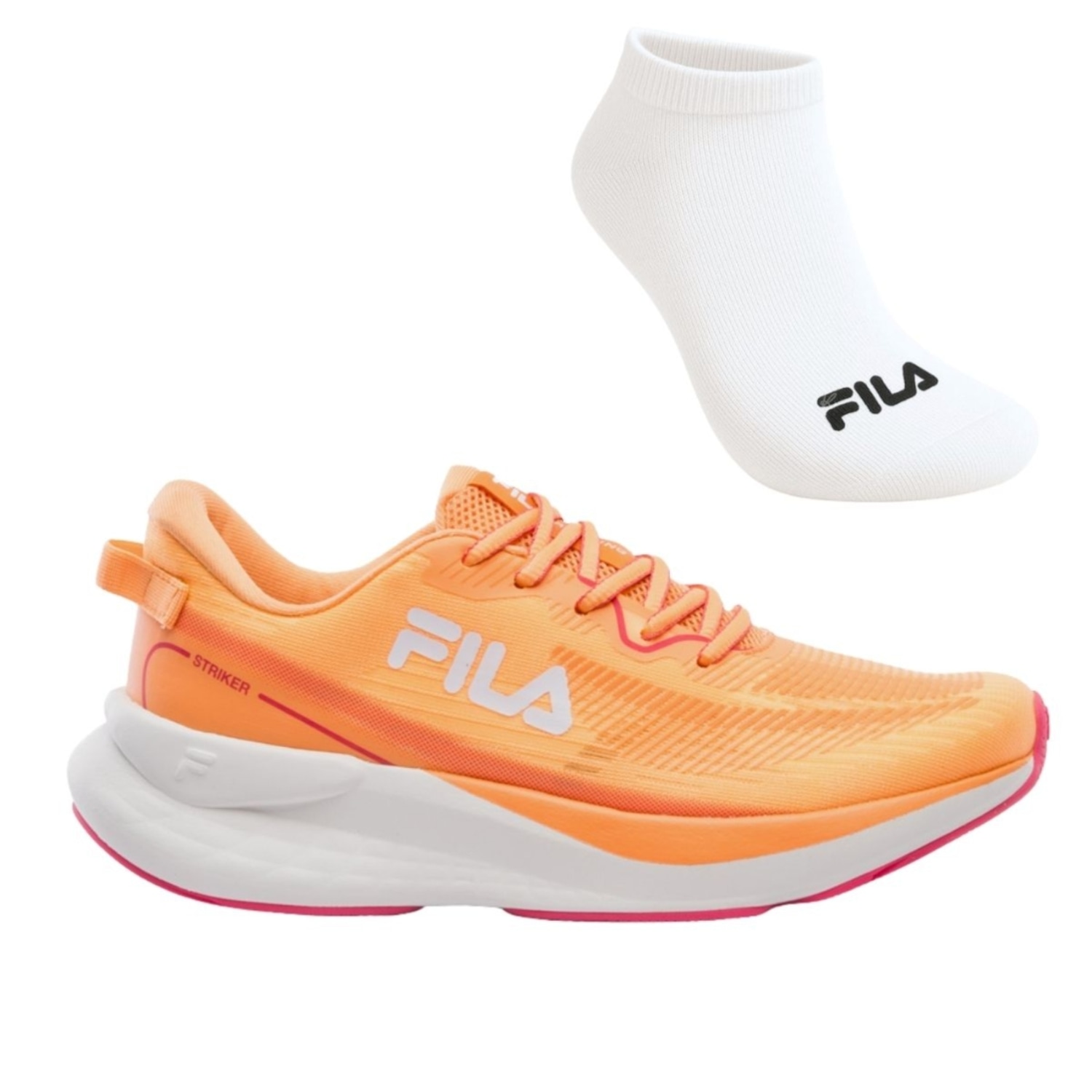 Tênis Feminino Fila Striker + 1 Par de Meia - Foto 1