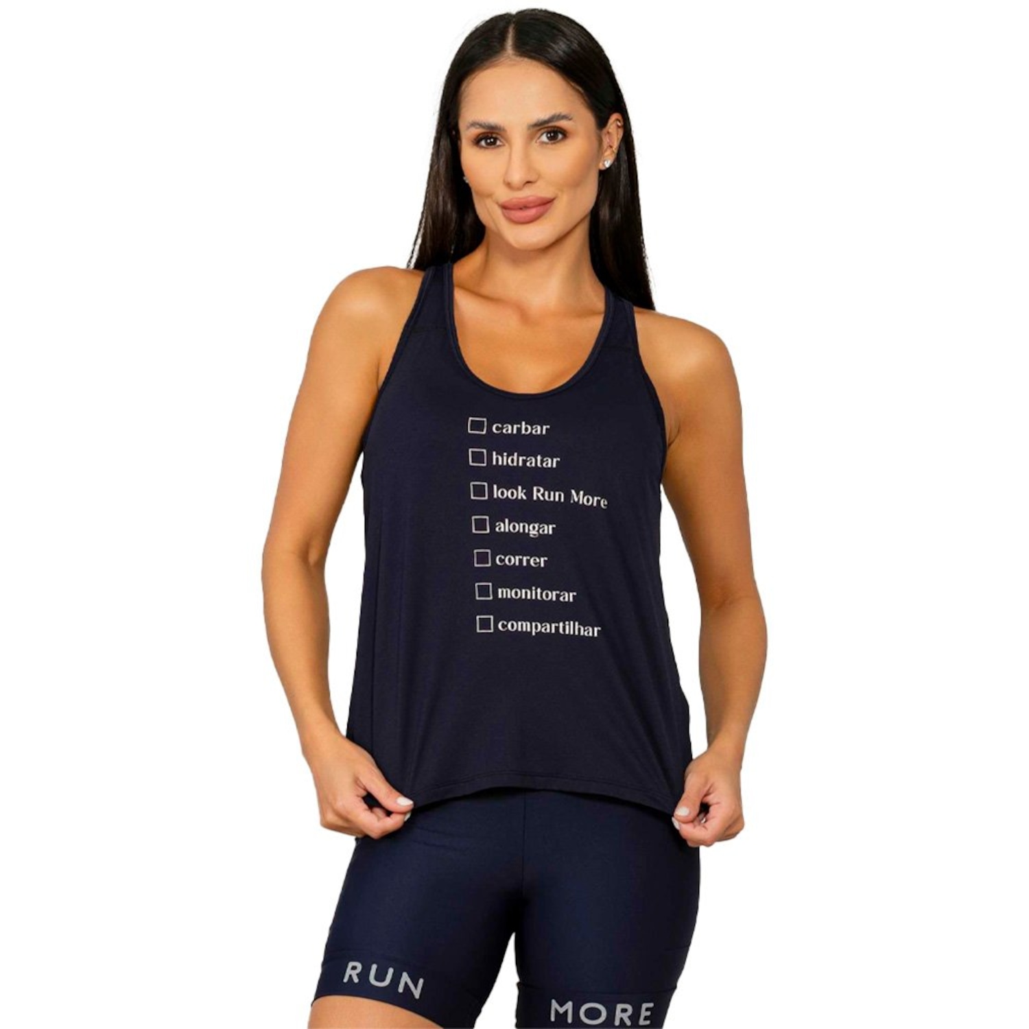 Camiseta Regata Run More Checklist Digital Power Pace Feminina - Foto 1