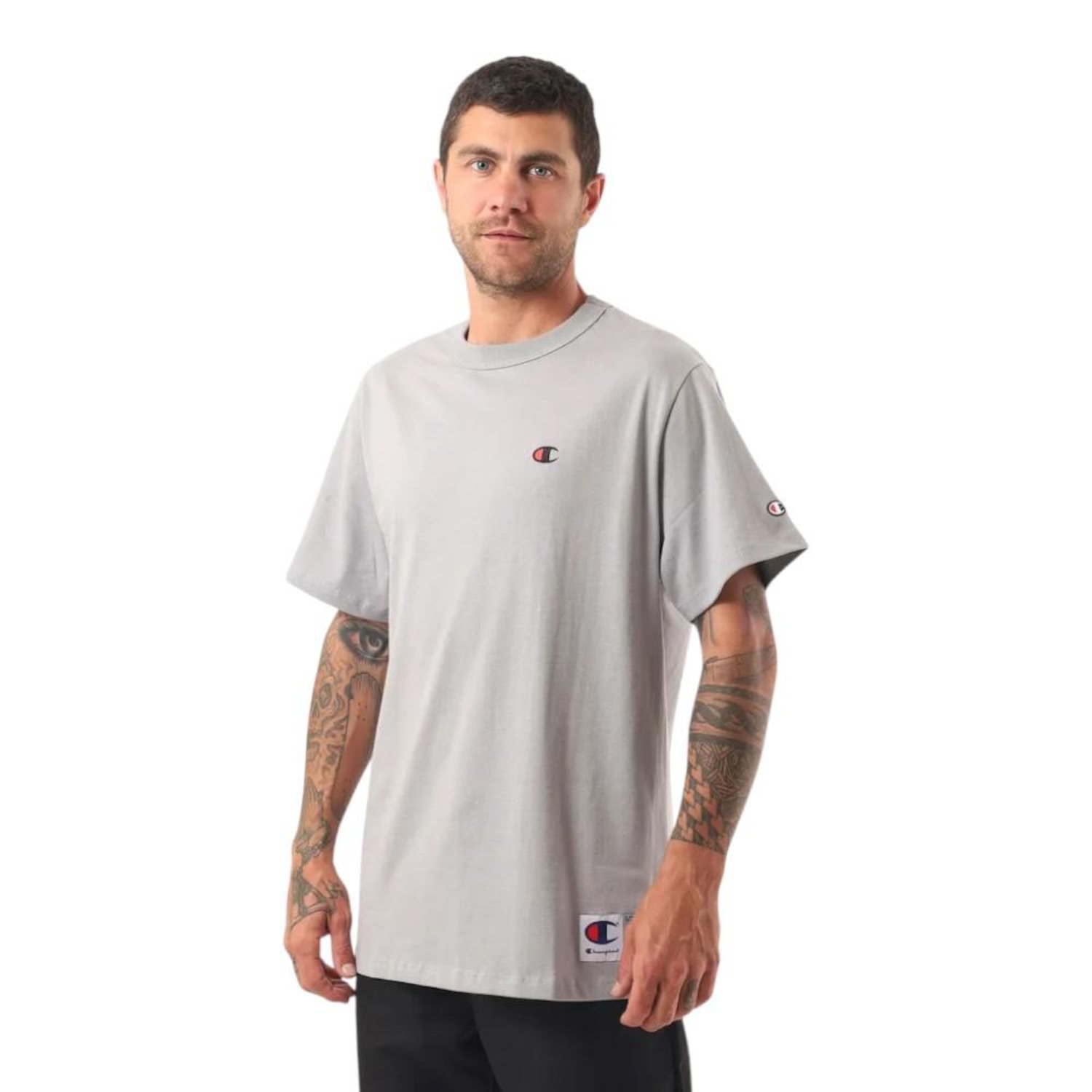 Camiseta Champion Malhão Pes Logo com Bordado Masculina - Foto 1