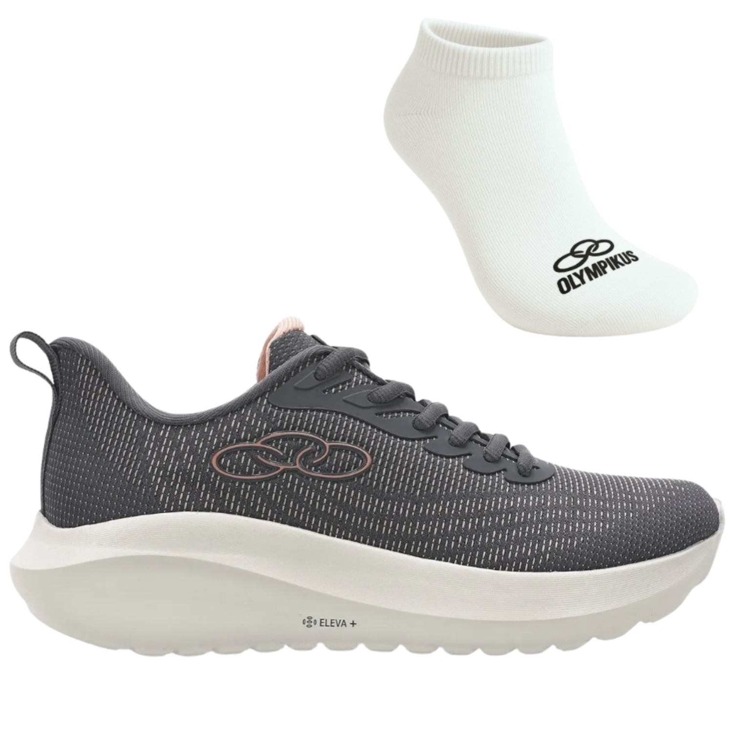 Kit Tênis Olympikus Acqua E Meia Cano Curto - Feminino - Foto 1