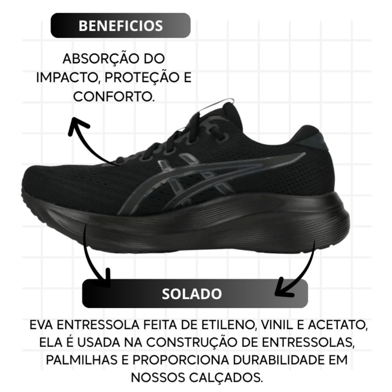 Kit Tênis Asics Gel-Excite 11 E Meia Cano Curto - Masculino - Foto 3