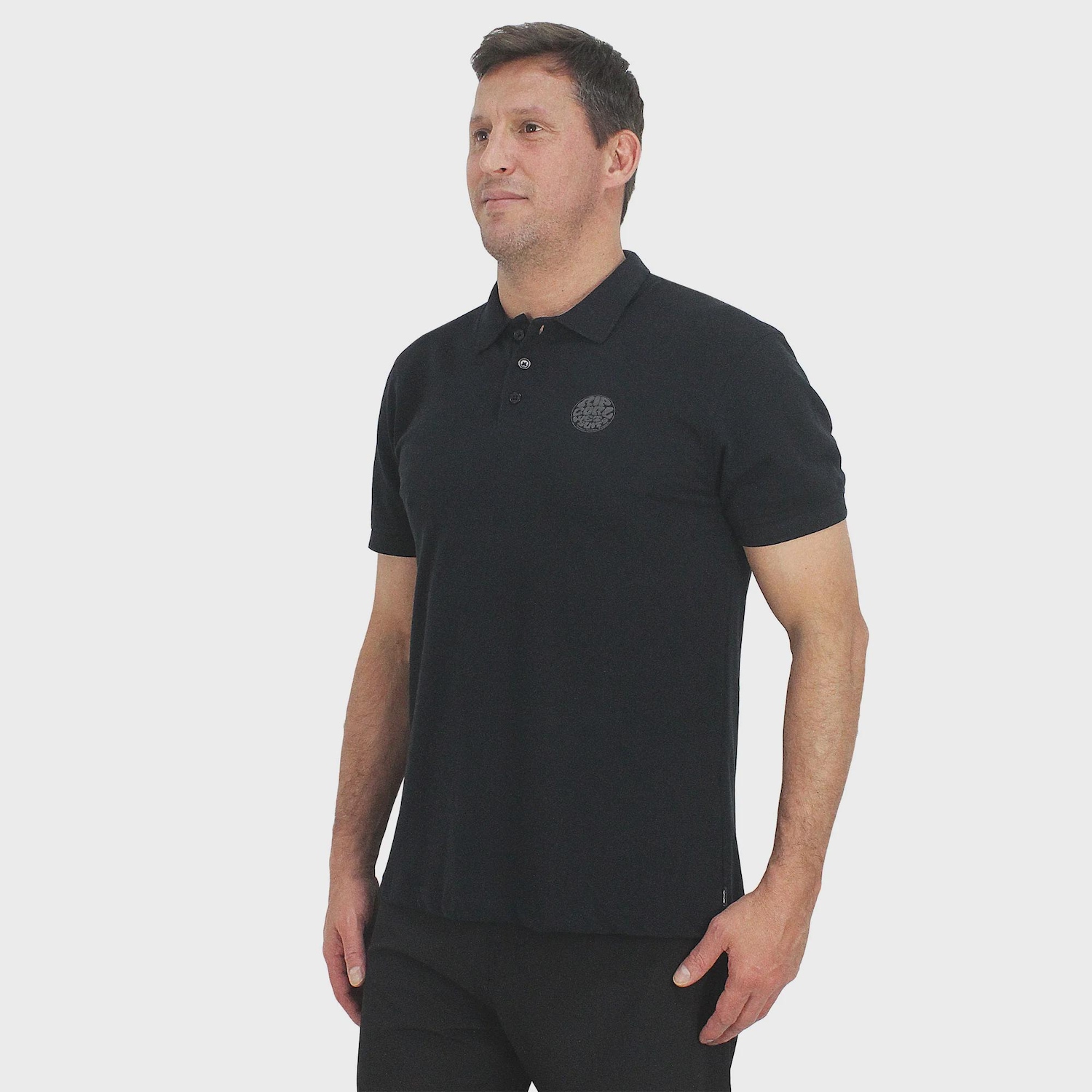 Camiseta Polo Rip Curl Wettie Black Masculino - Foto 1