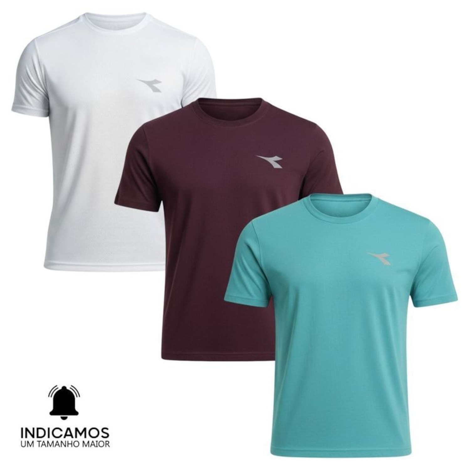 Kit 3 Camisetas Diadora Small Logo Masculina - Foto 1