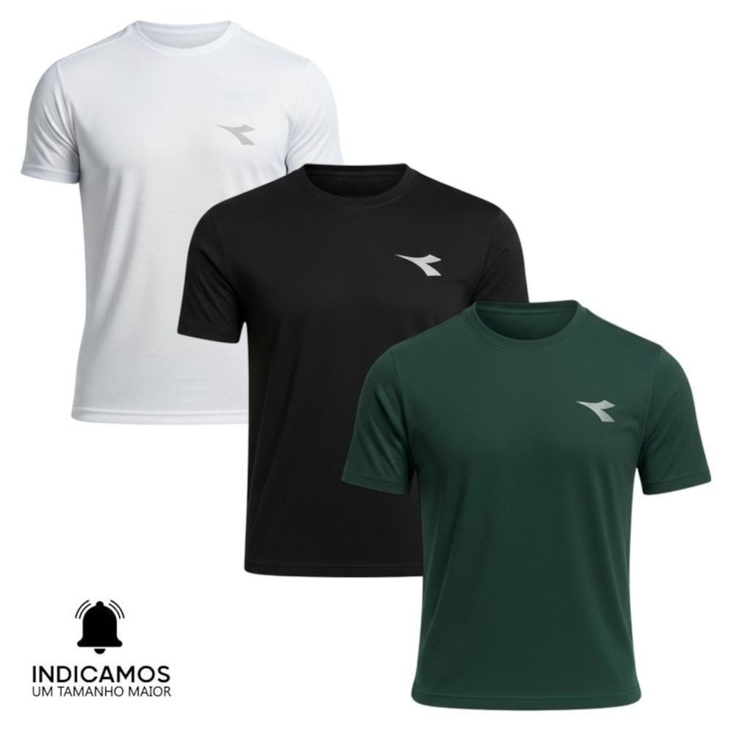 Kit 3 Camisetas Diadora Small Logo Masculina - Foto 1