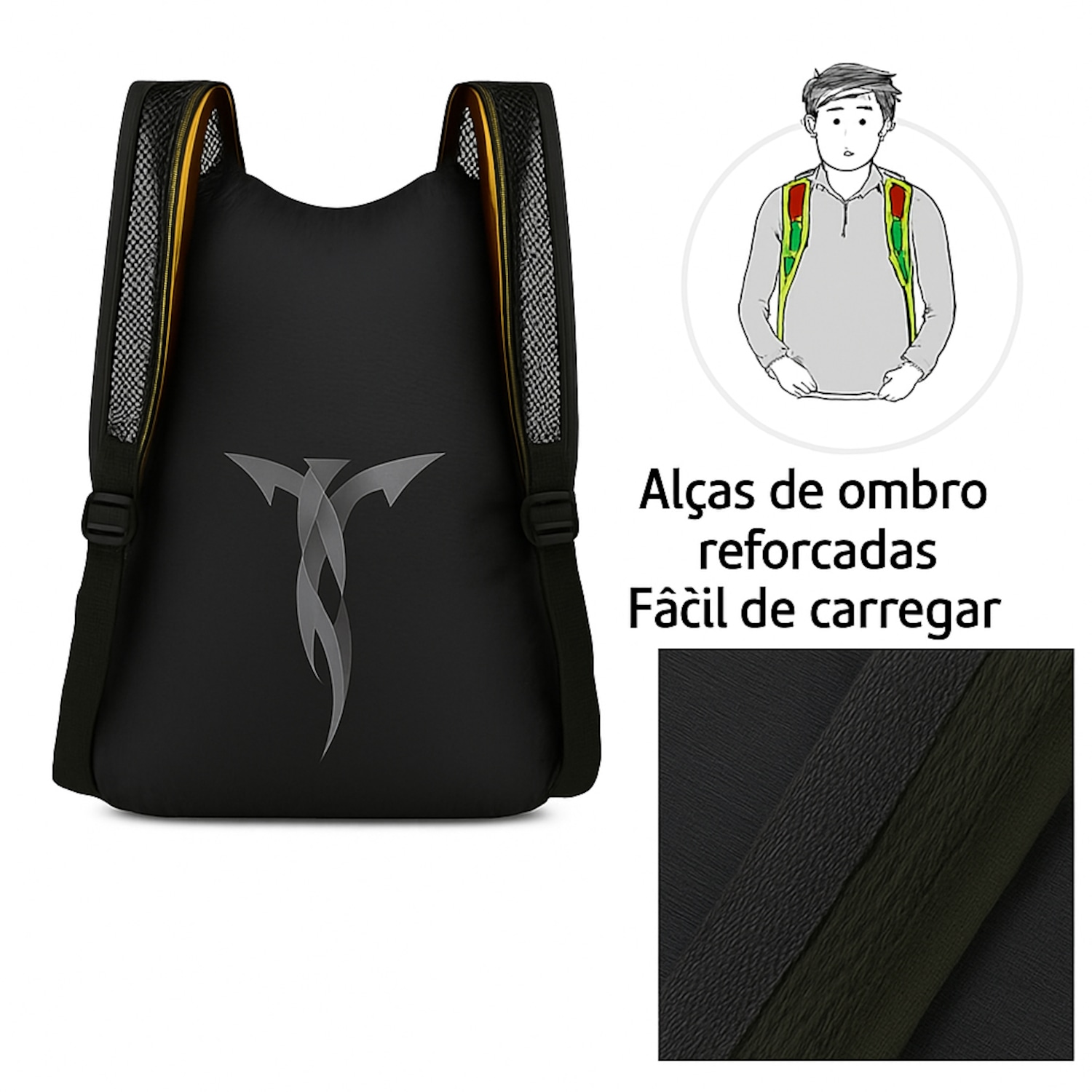 Mochila Gold Sports Dobrável Portátil Premium 20 litros - Foto 3