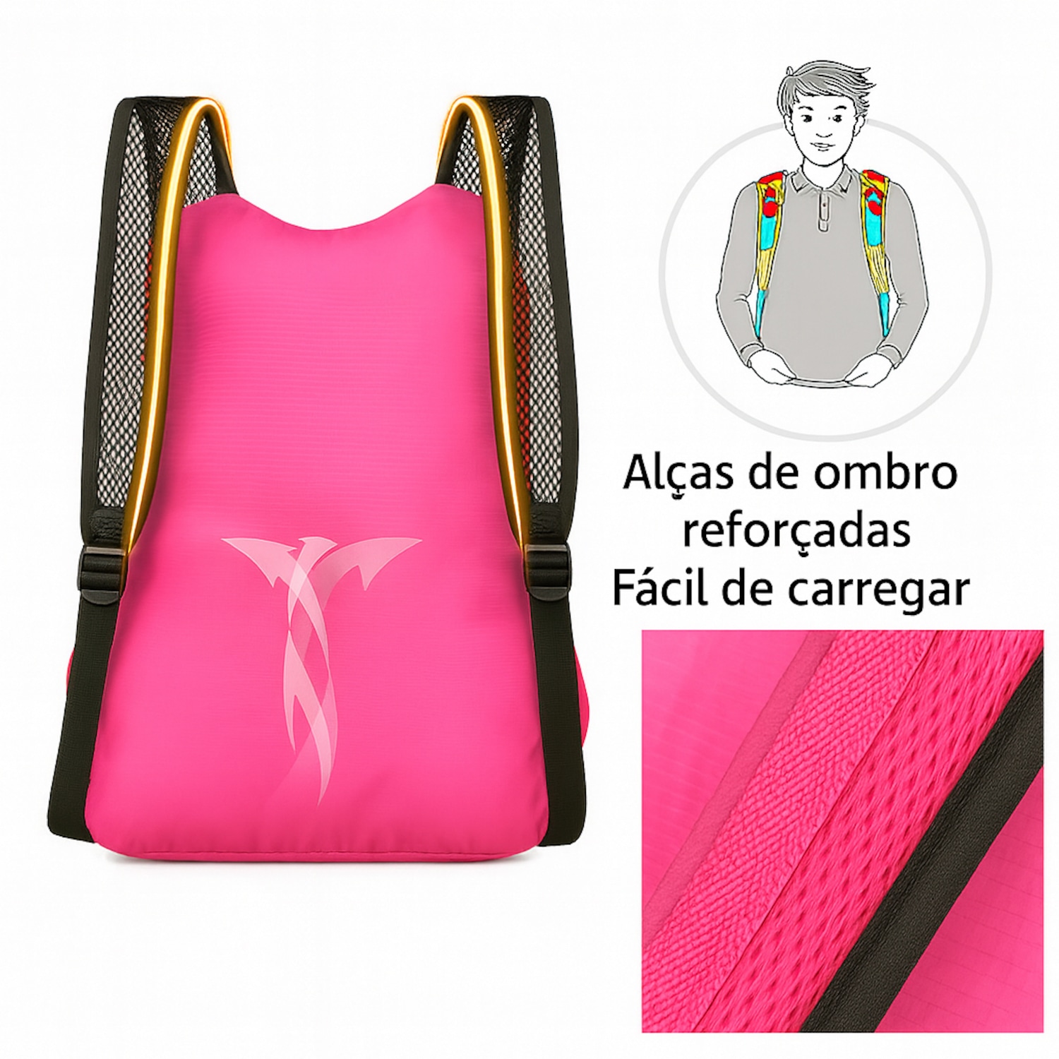 Mochila Gold Sports Dobrável Portátil Premium 20 litros - Foto 3