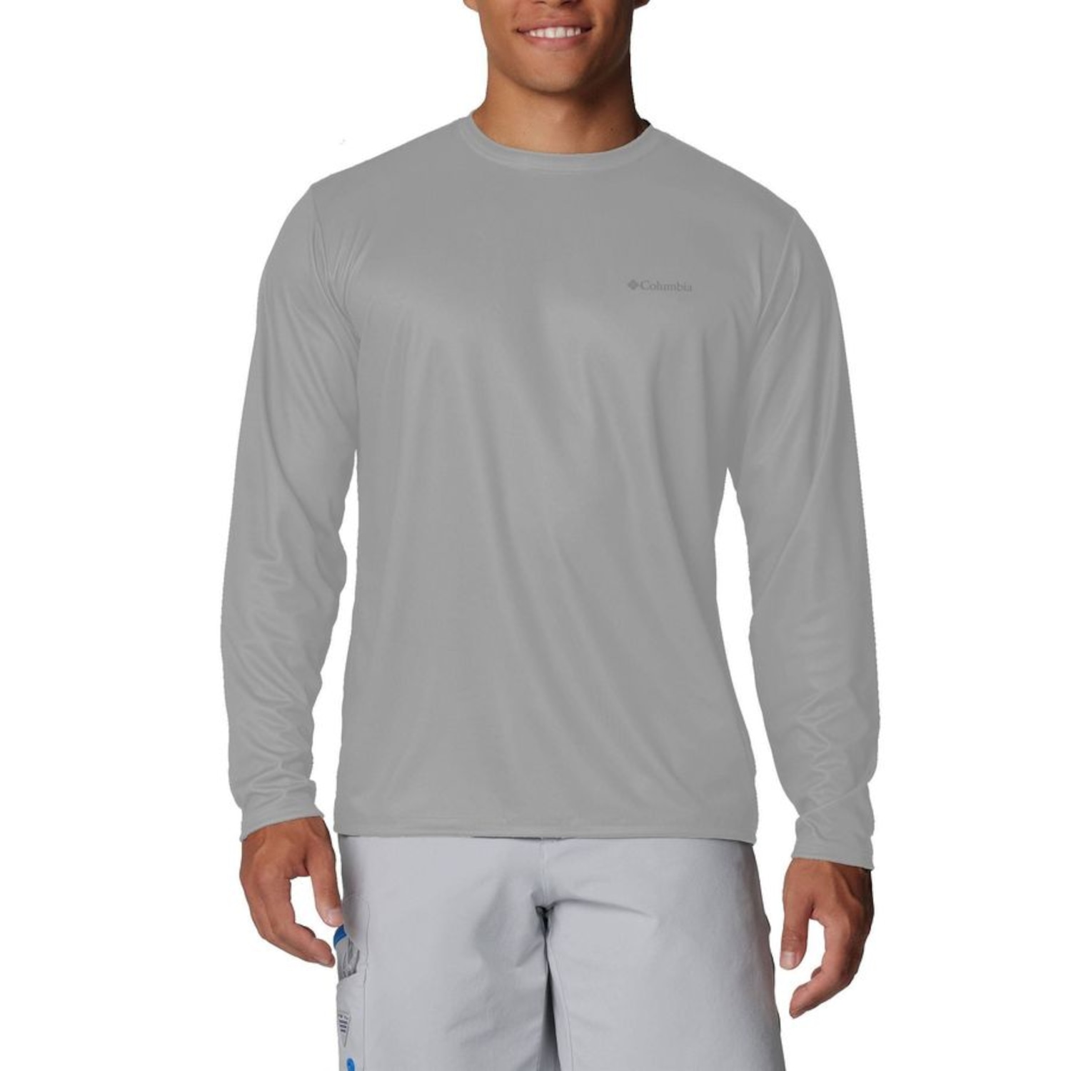 Camiseta Columbia Manga Longa Neblina Masculina - Foto 1