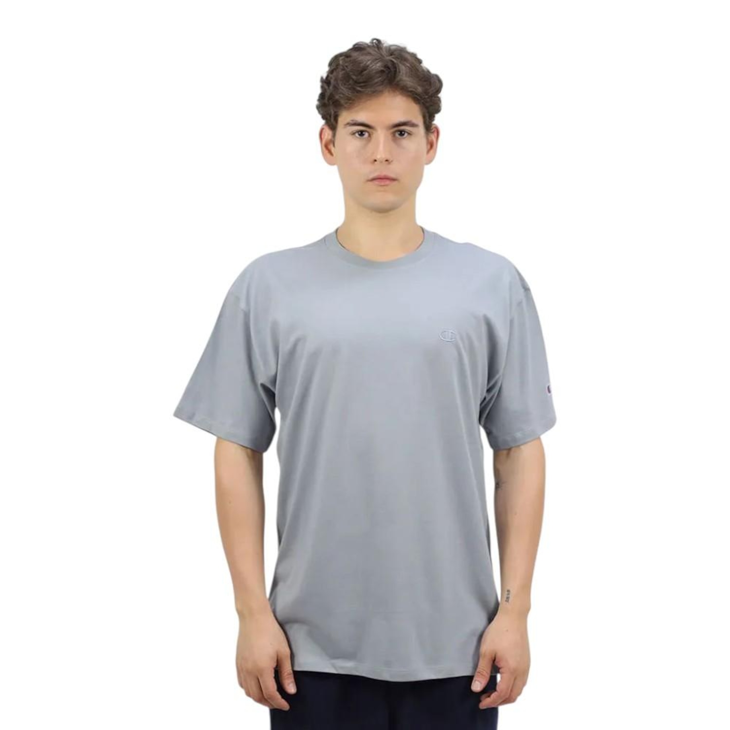 Camiseta Champion Athletic Basic Cinza Masculina - Foto 1