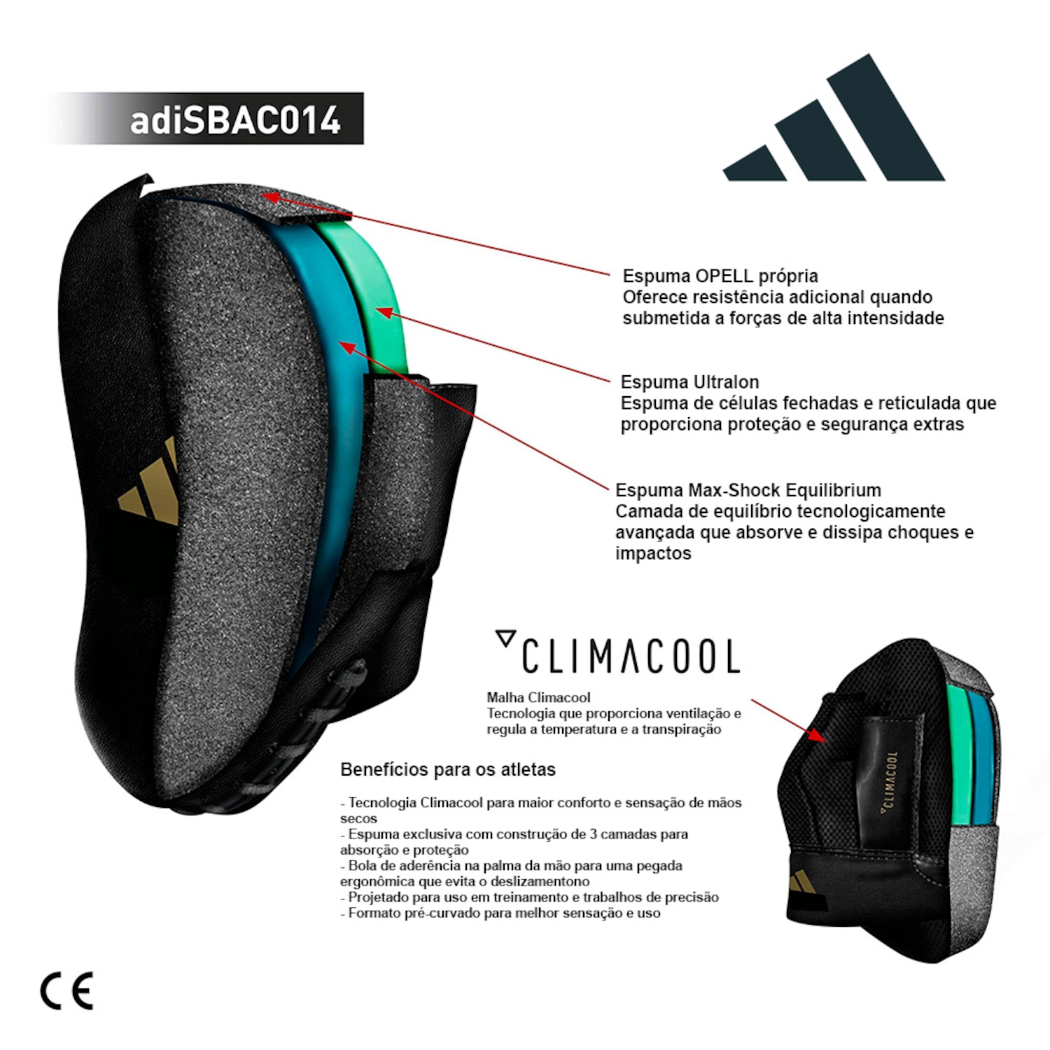 Luva de Foco Coach Mitt adidas - Foto 4