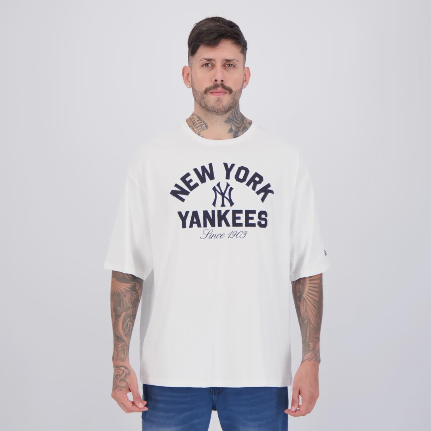 Camiseta New Era MLB New York Yankees Heritage - Masculina - Foto 1