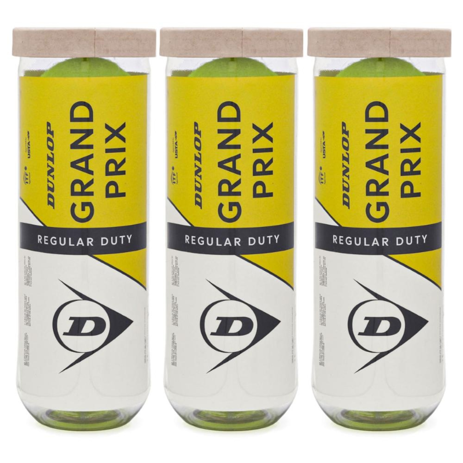 Bola de Tênis Dunlop Grand Prix Regular Duty Saibro - Pack com 3 Tubos - Foto 1