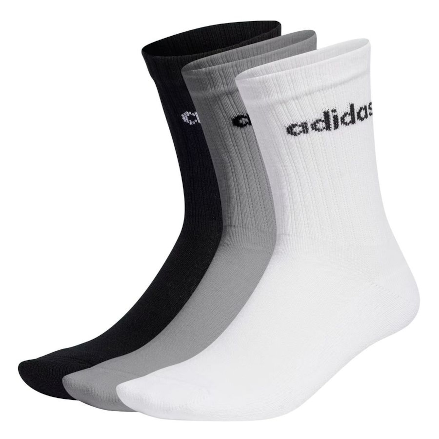 Kit Meias adidas Linear Crew com 3 Pares Adulto - Foto 1