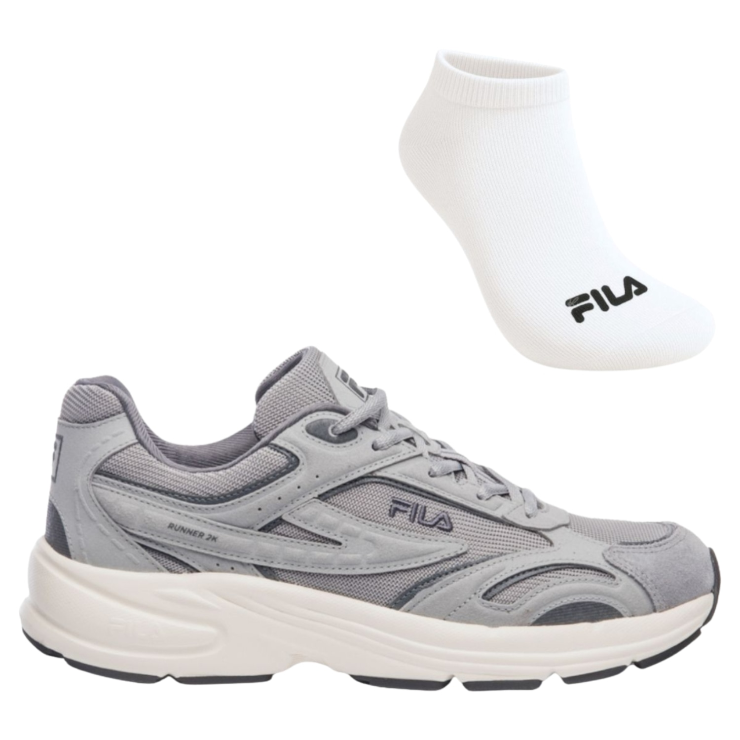 Kit Tênis Feminino Fila Runner 2K Se + 1 Par de Meia - Foto 1