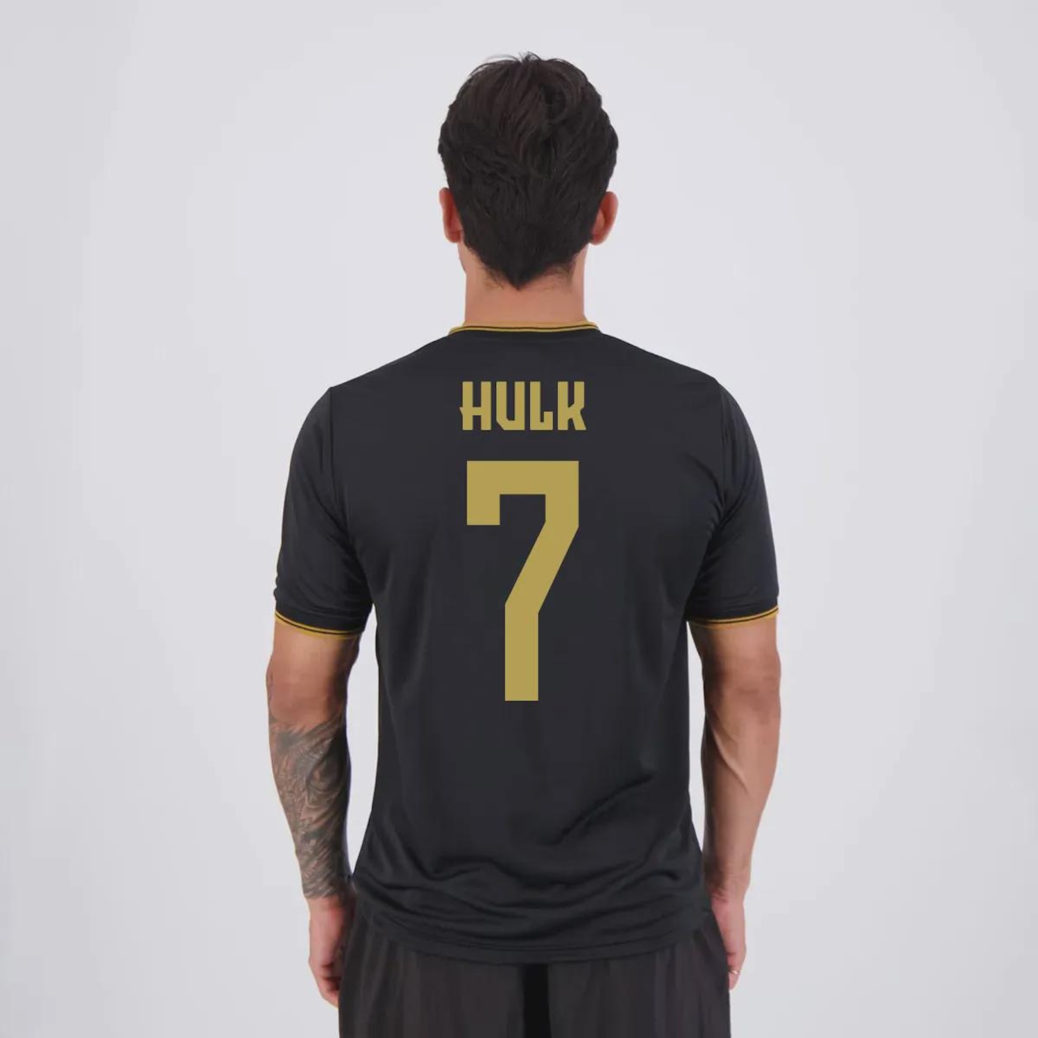Camisa Atlético Mineiro Preta e Dourada 7 Hulk Masculino - Foto 1