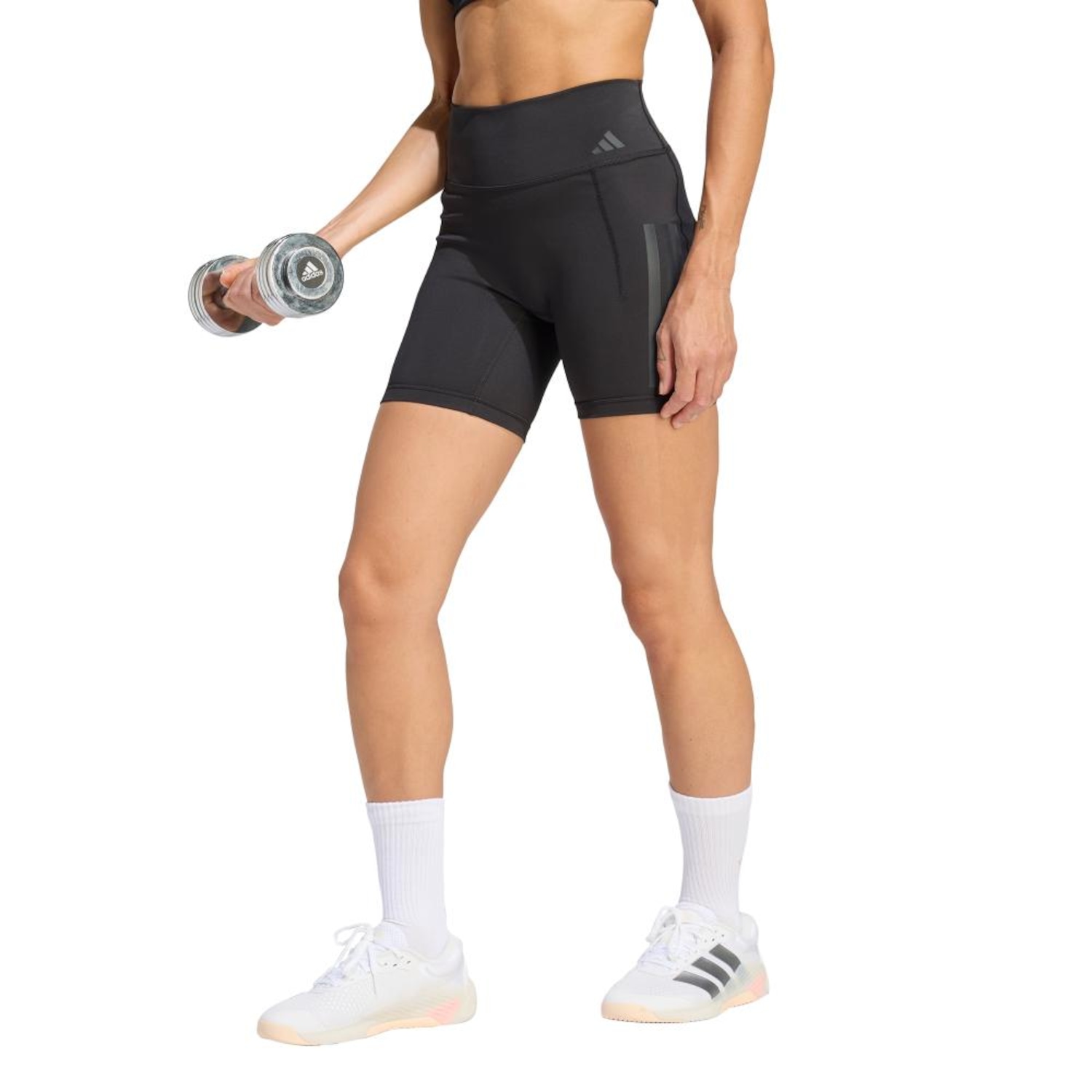 Short Legging adidas Optime Workout Três Listras Feminino - Foto 1