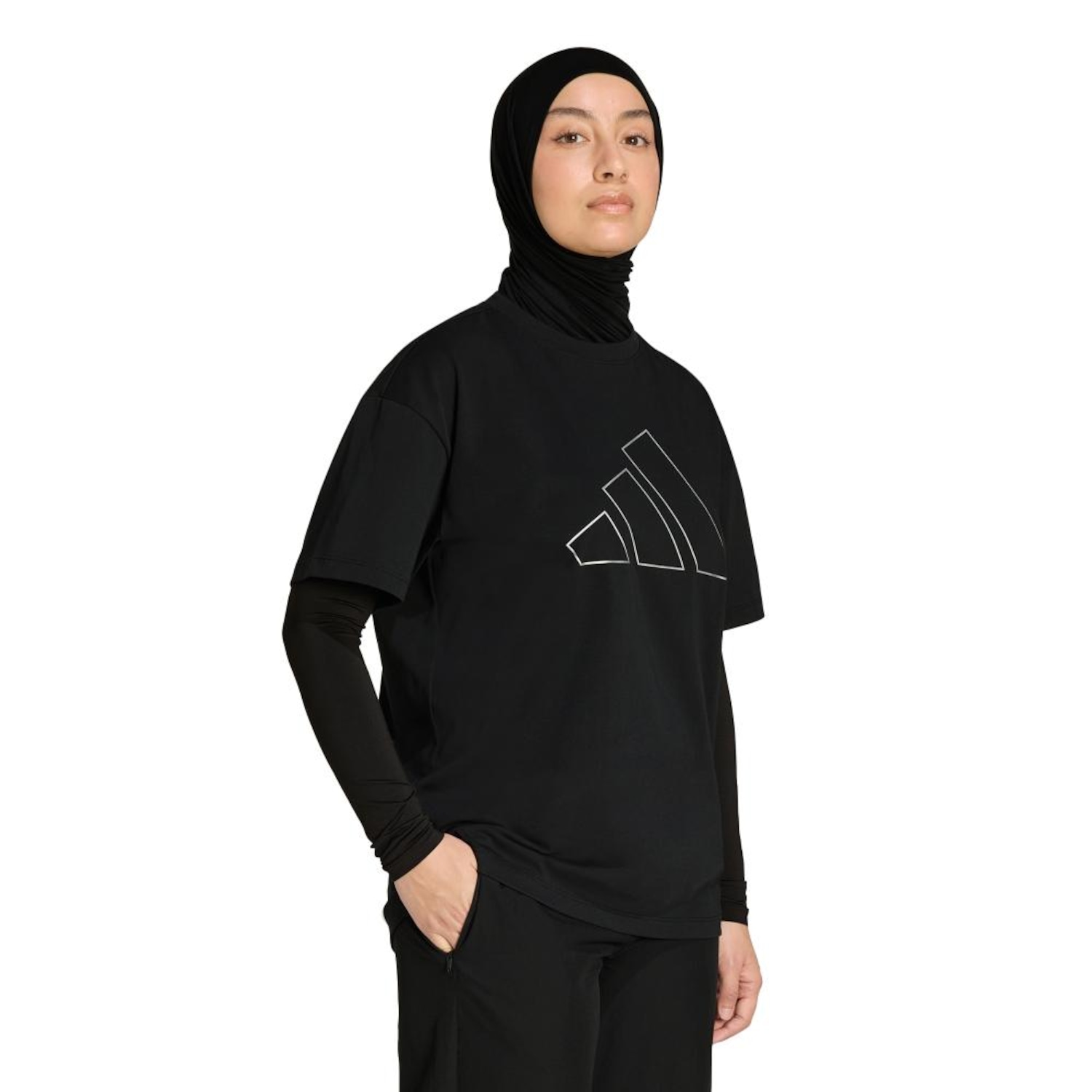 Camiseta adidas Oversized Logo Power Essentials Workout Feminino - Foto 1