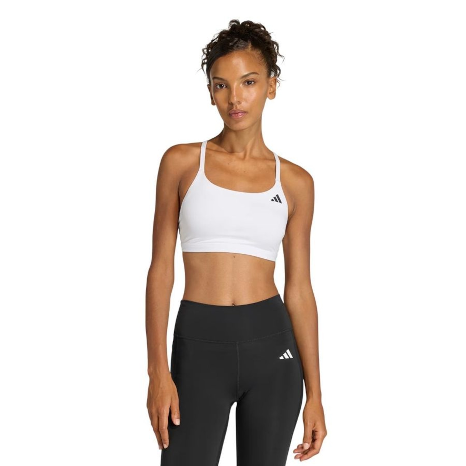 Top adidas Optime Essentials Suporte Leve Feminino - Foto 1