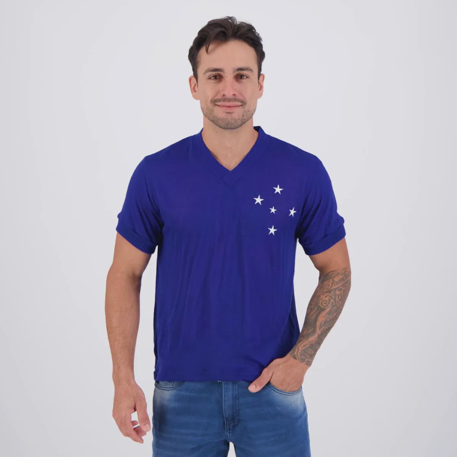Camisa Cruzeiro Retrô 1976 Masculina - Foto 1