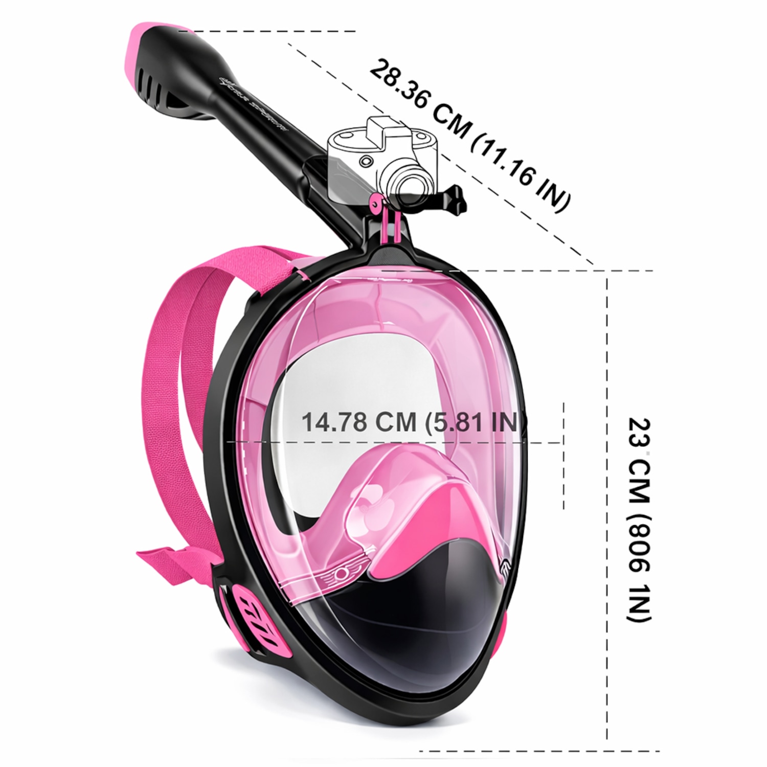 Mascara Subaquática de de Mergulho Gold Sports Full Face Confort IV Com Snorkel - Foto 4