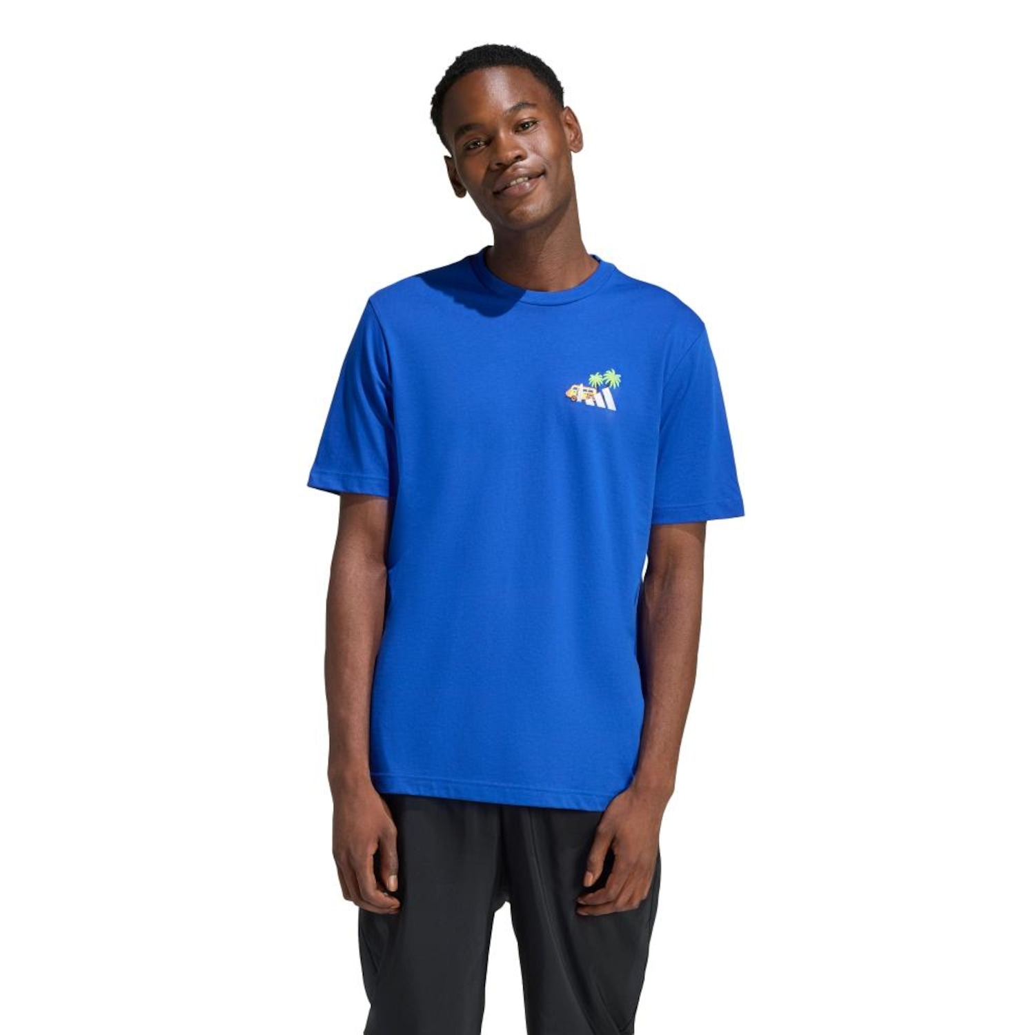 Camiseta Bordado Pequeno Estampa Surf adidas Masculina - Foto 1