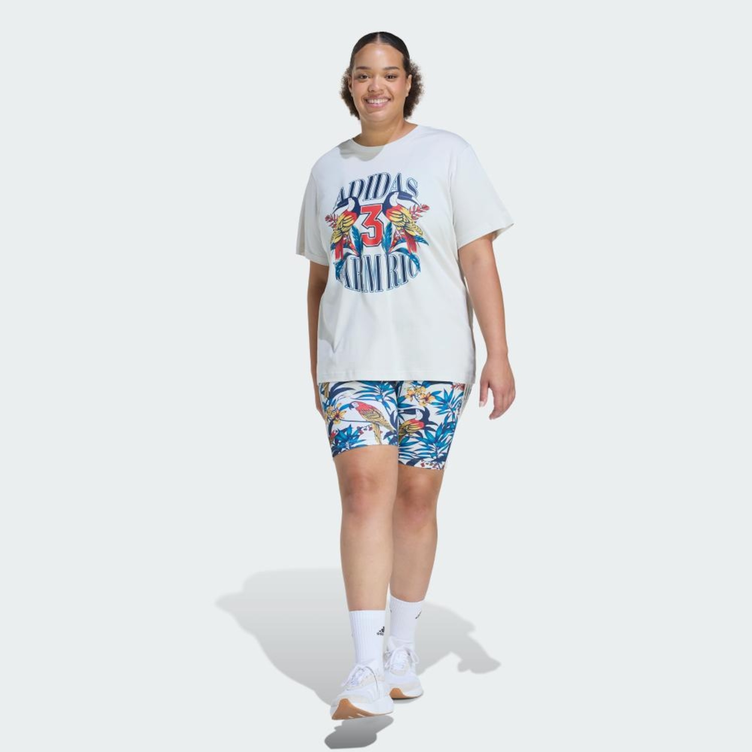 Shorts Ciclismo Plus Size adidas X Farm Rio adidas Feminino - Foto 4