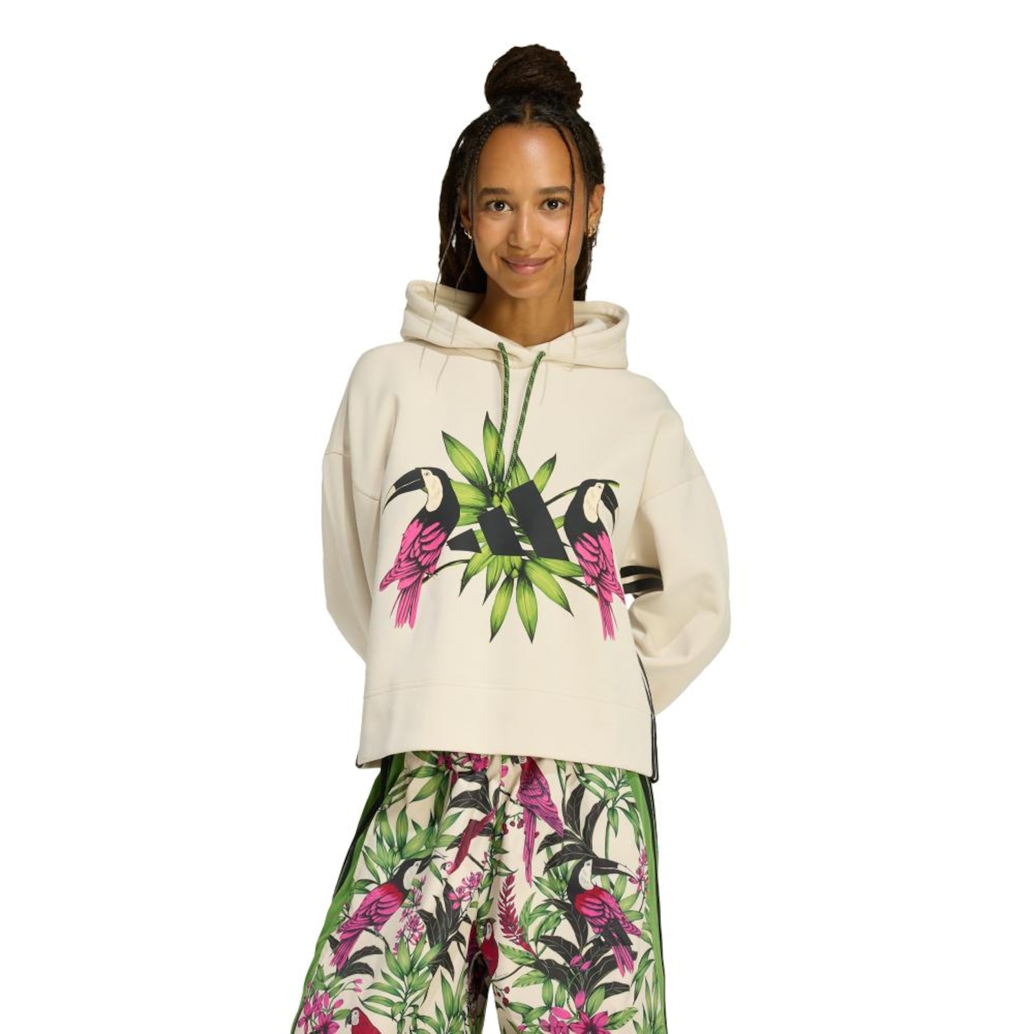 Blusão Com Capuz adidas X Farm Rio adidas Feminino - Foto 1