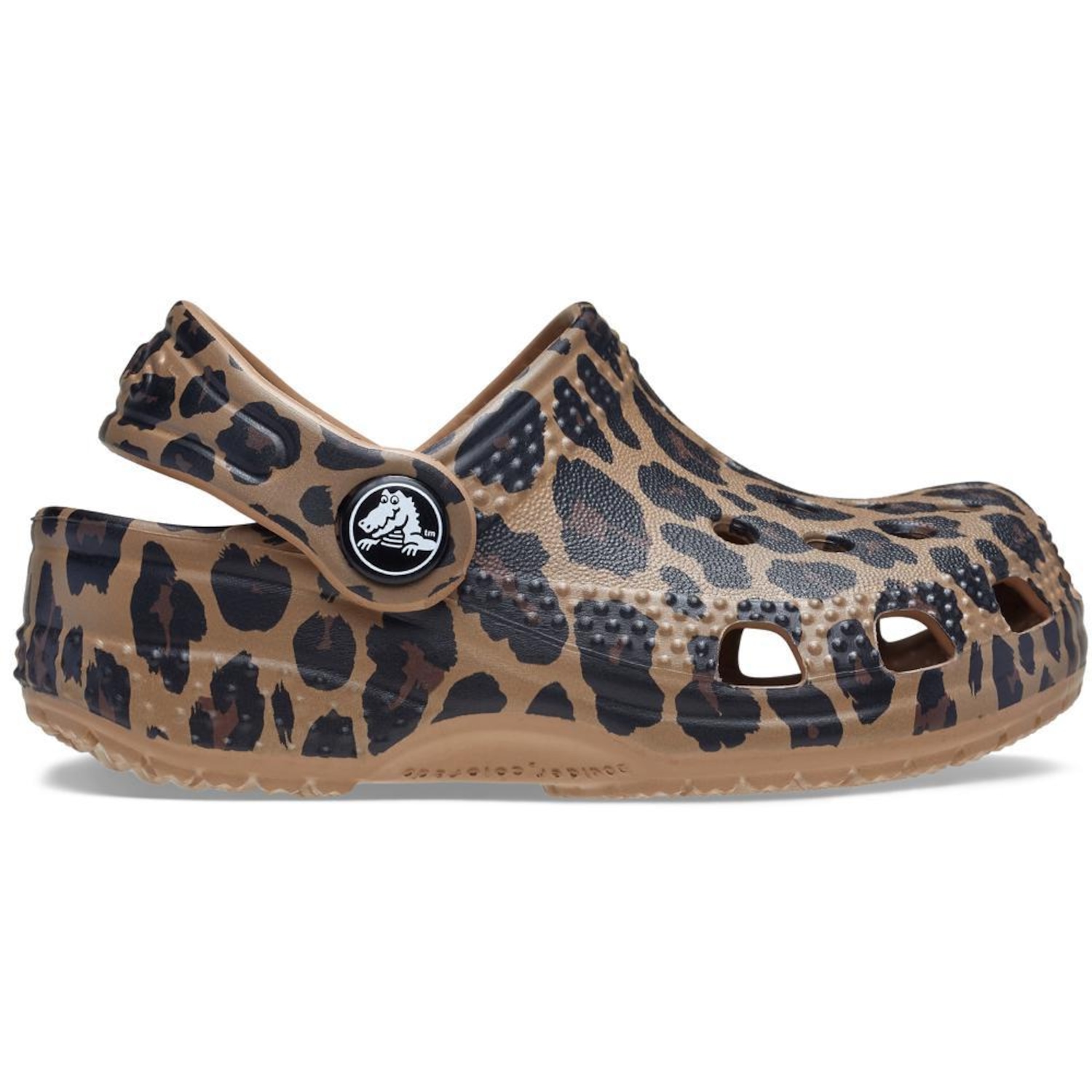 Sandália Crocs Littles Animal Clog Sepia Leopard - Infantil - Foto 1