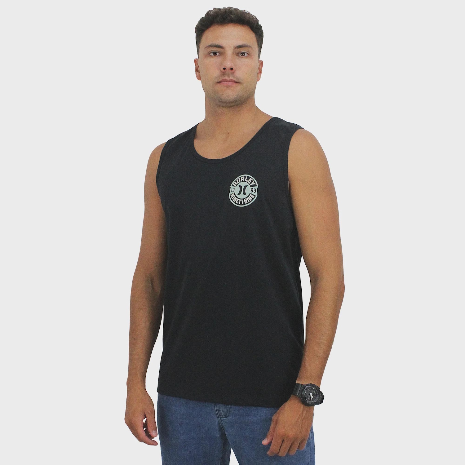 Camiseta Regata Hurley Ninety Nine Black - Masculina - Foto 1