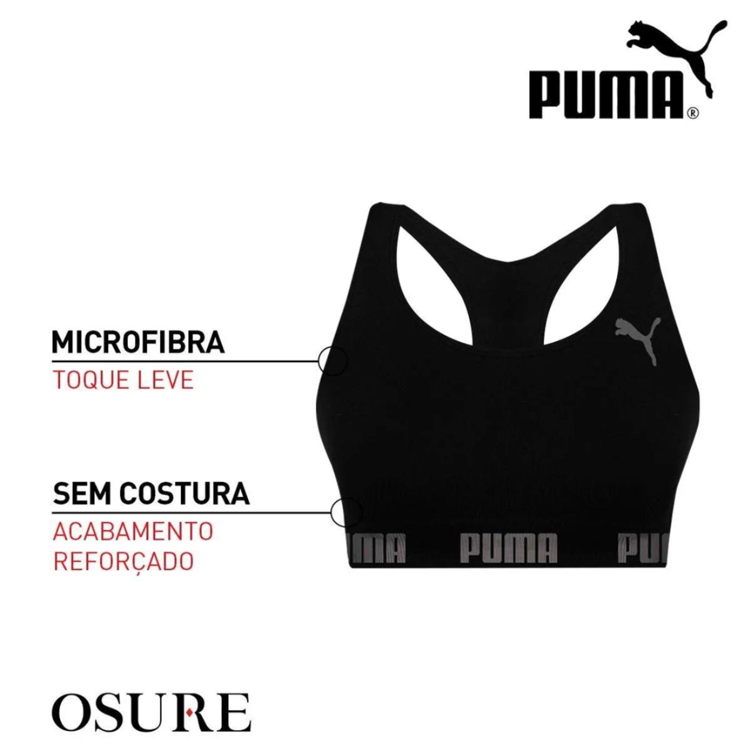 Top Puma Sem Costura - Feminino - Foto 3