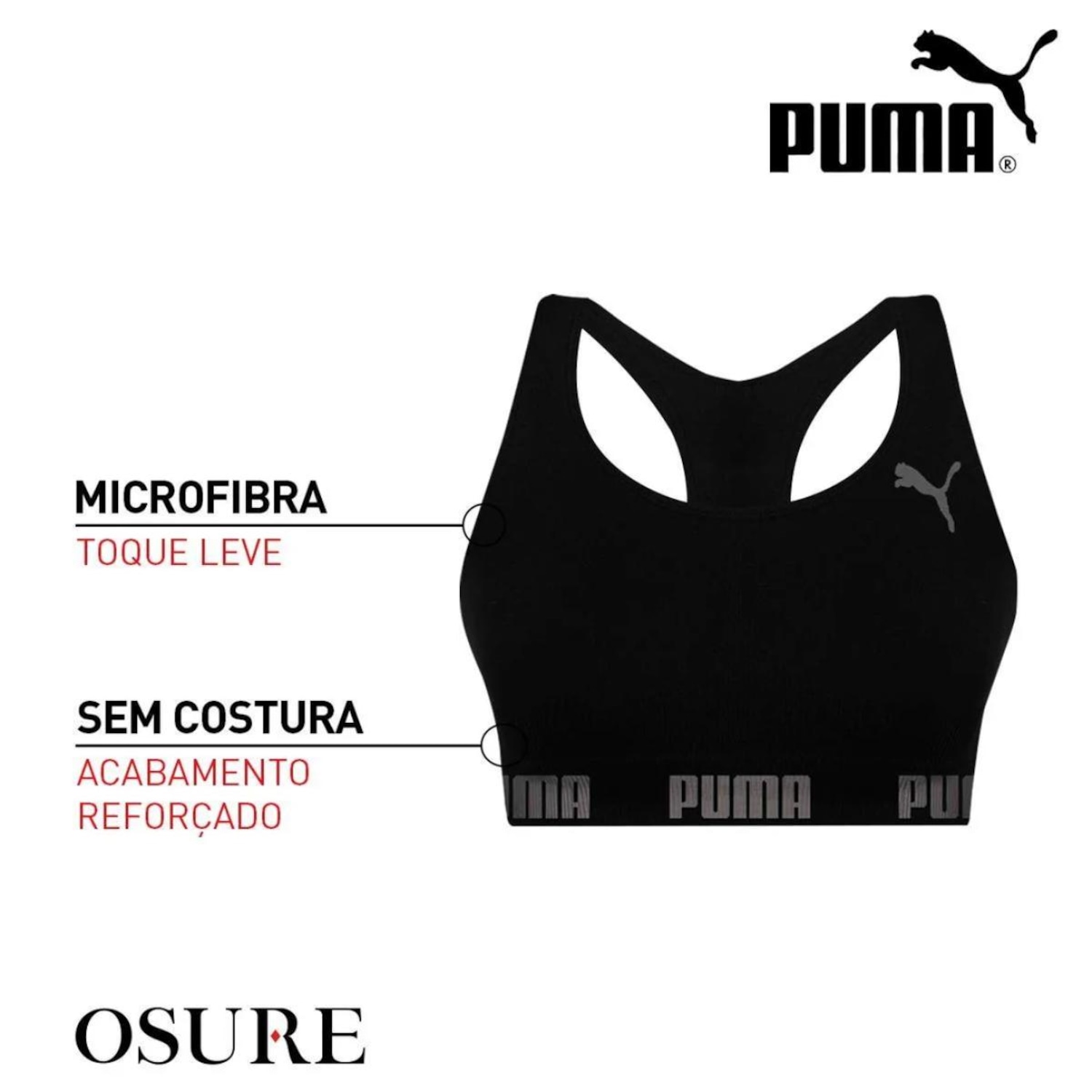 Top Puma Sem Costura - Feminino - Foto 3