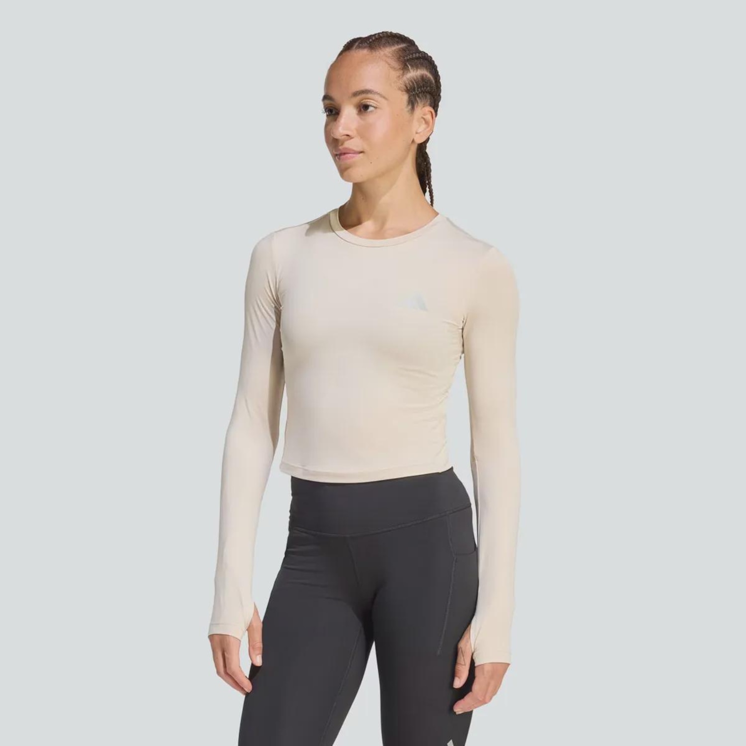 Camiseta adidas Run Ess LS Feminina - Foto 1