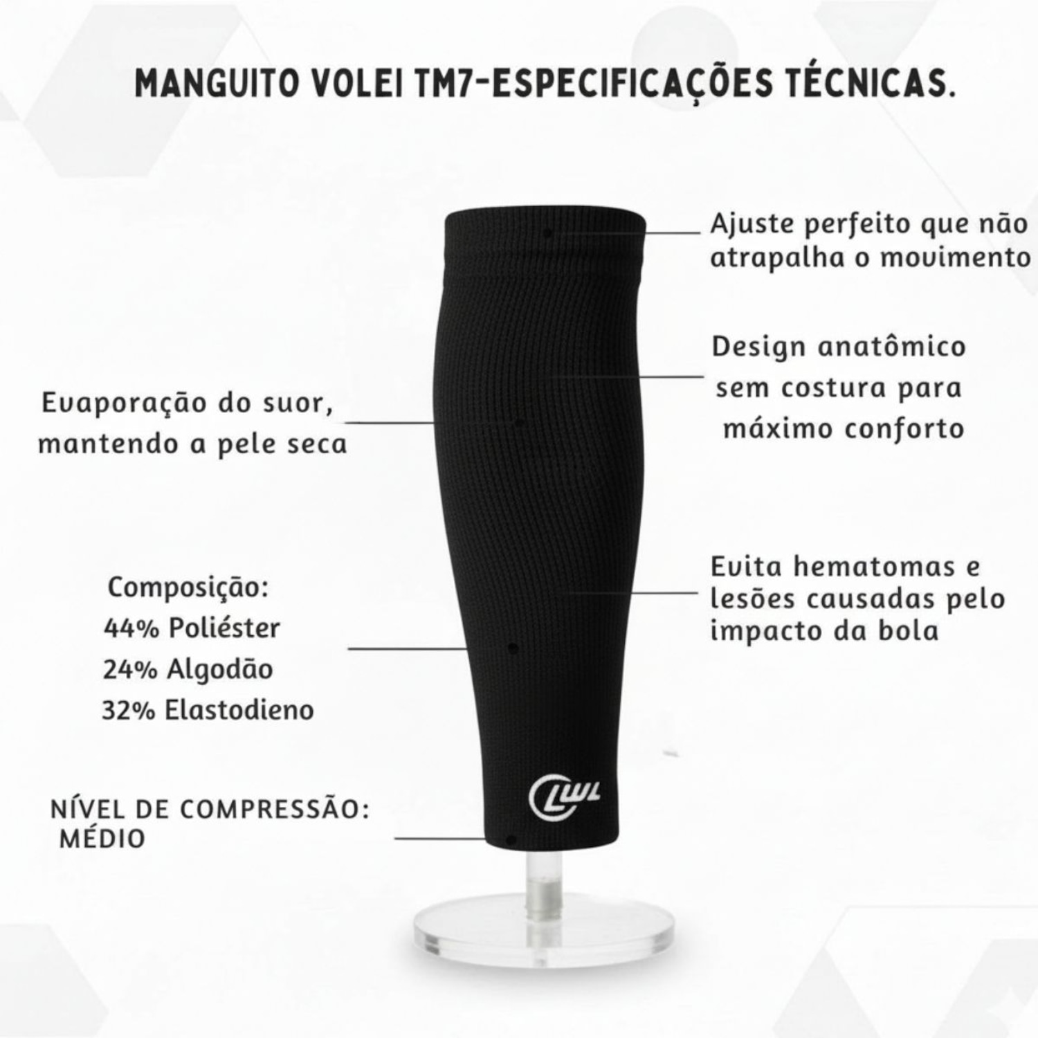 Kit 2 Manguitos Vôlei Curto TM7 - Foto 3