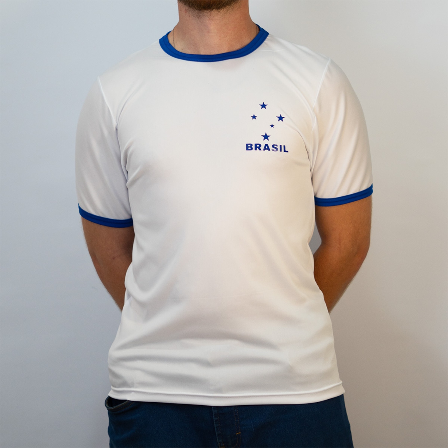 Camisa Brasil Uniforme 3 Torcedor Estrela Branco Olden Sports - Masculino - Foto 3
