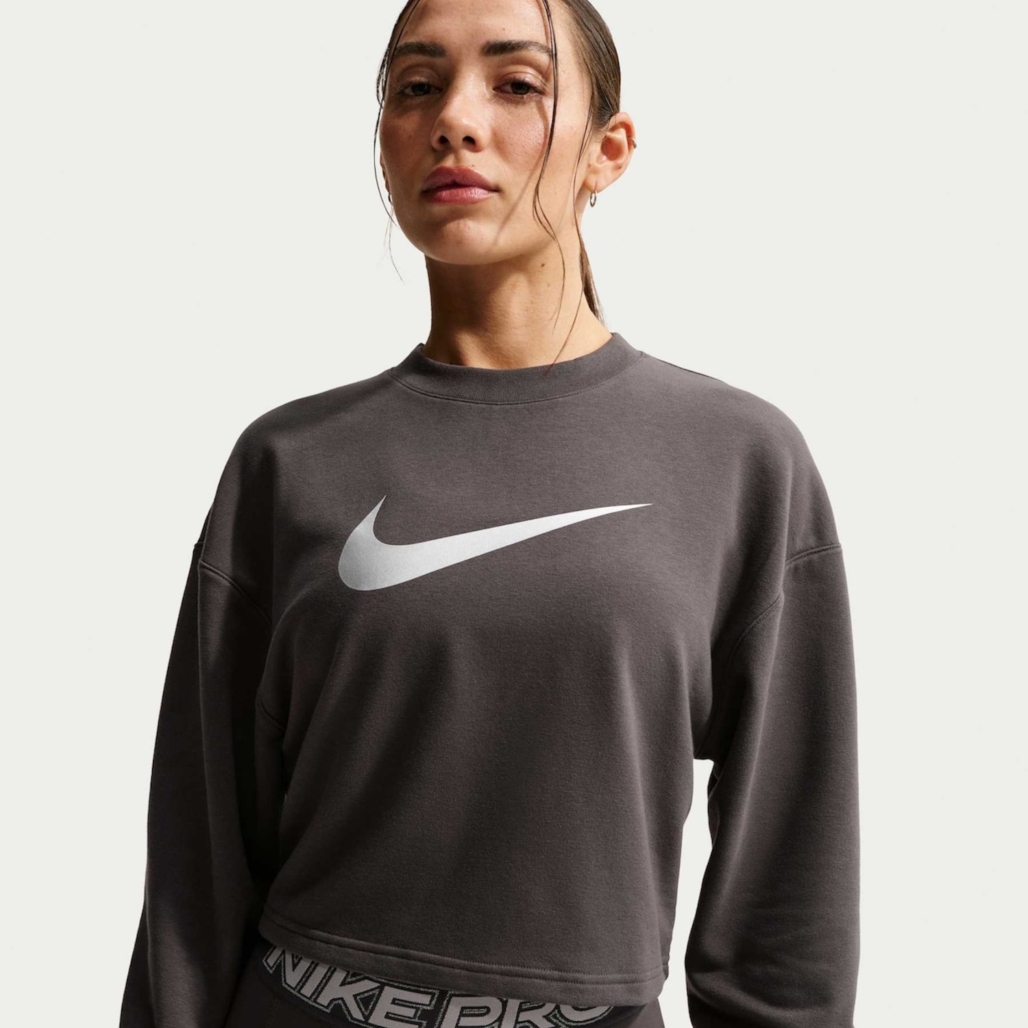 Blusão Cropped Nike Pro Fleece Feminino - Foto 1