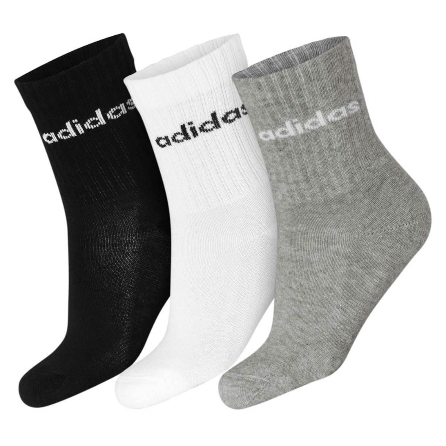 Kit Meias adidas Linear Pack com 3 Pares - Infantil - Foto 1