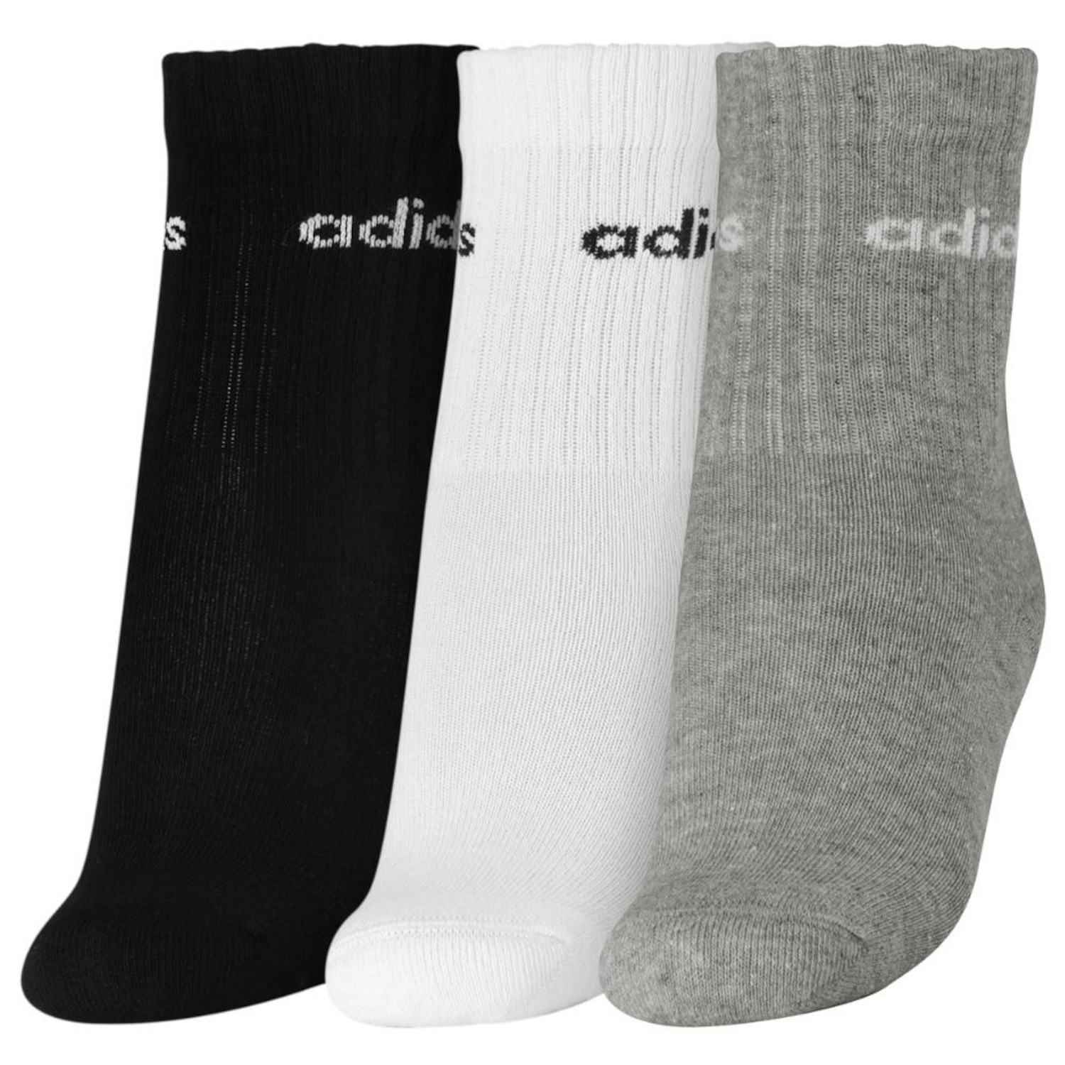 Kit Meias adidas Linear Pack com 3 Pares - Infantil - Foto 3