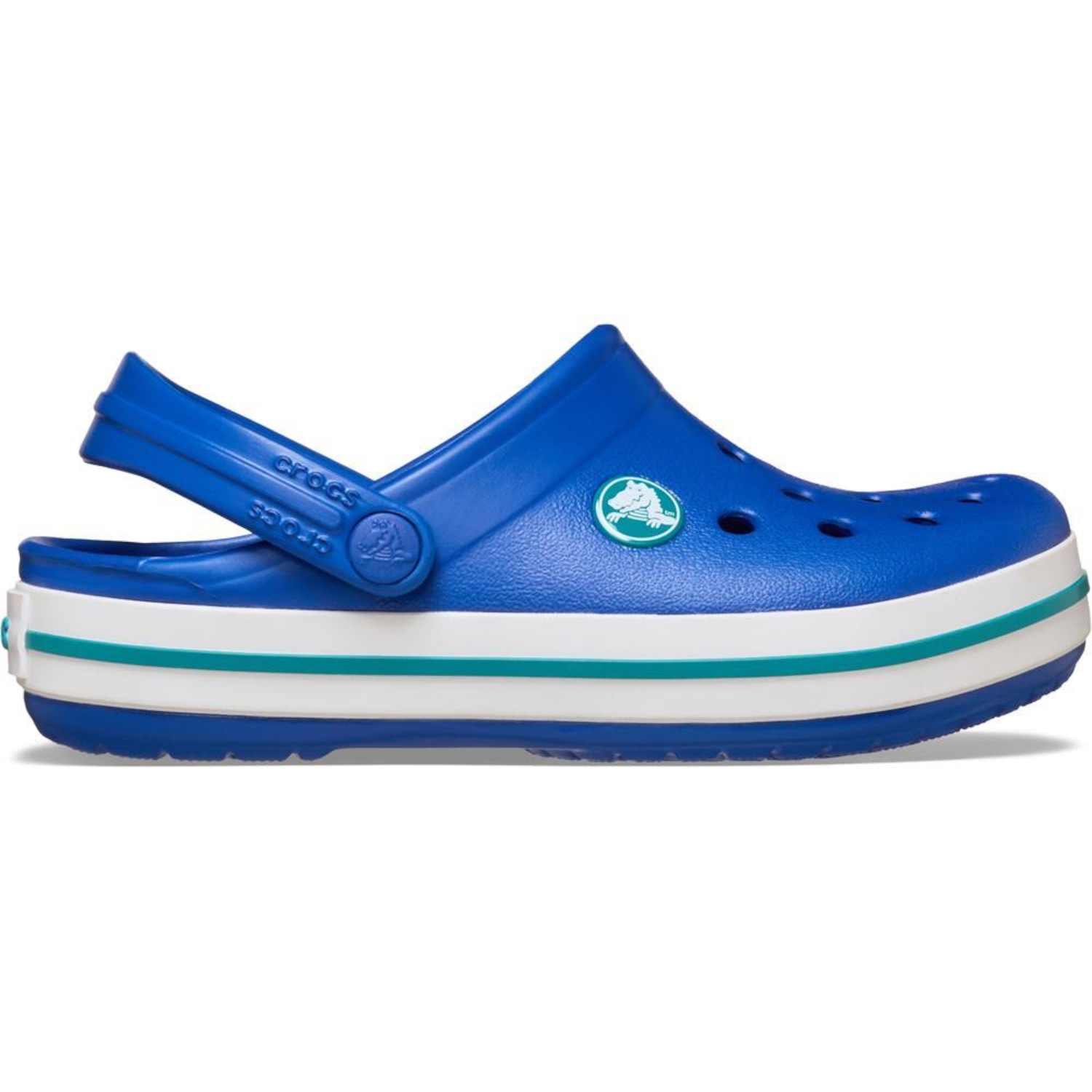 Sandália Crocs Crocband Clog K Turbo Teal - Infantil - Foto 1