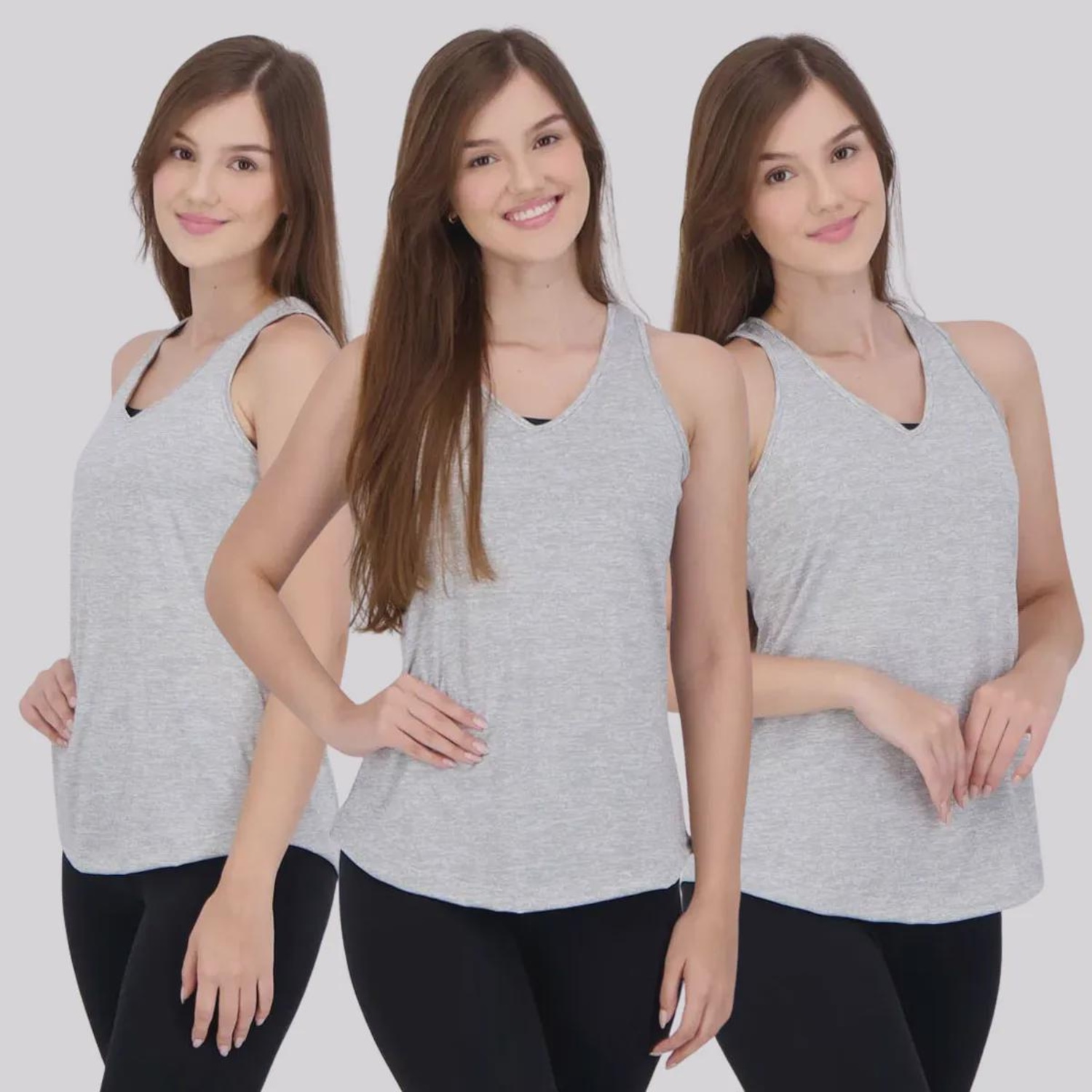 Kit de 3 Regatas Area Feminina - Foto 1