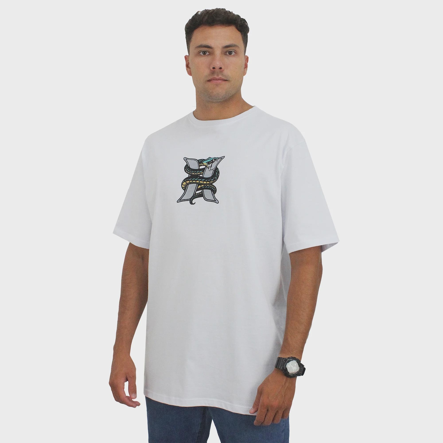 Camiseta Extra Grande Hurley Snake Masculina - Foto 1